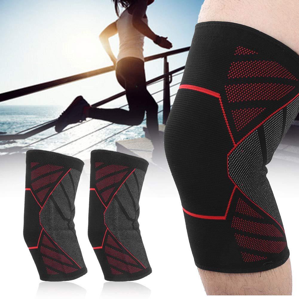 Yosoo Health Gear Yosoo Health Gear 2 Pack Knee Brace, Knee Compression Sleeve for Women Men, Comfortable Knee Support for Weightlifting Fitness Running Workouts Sports(XL-Red)