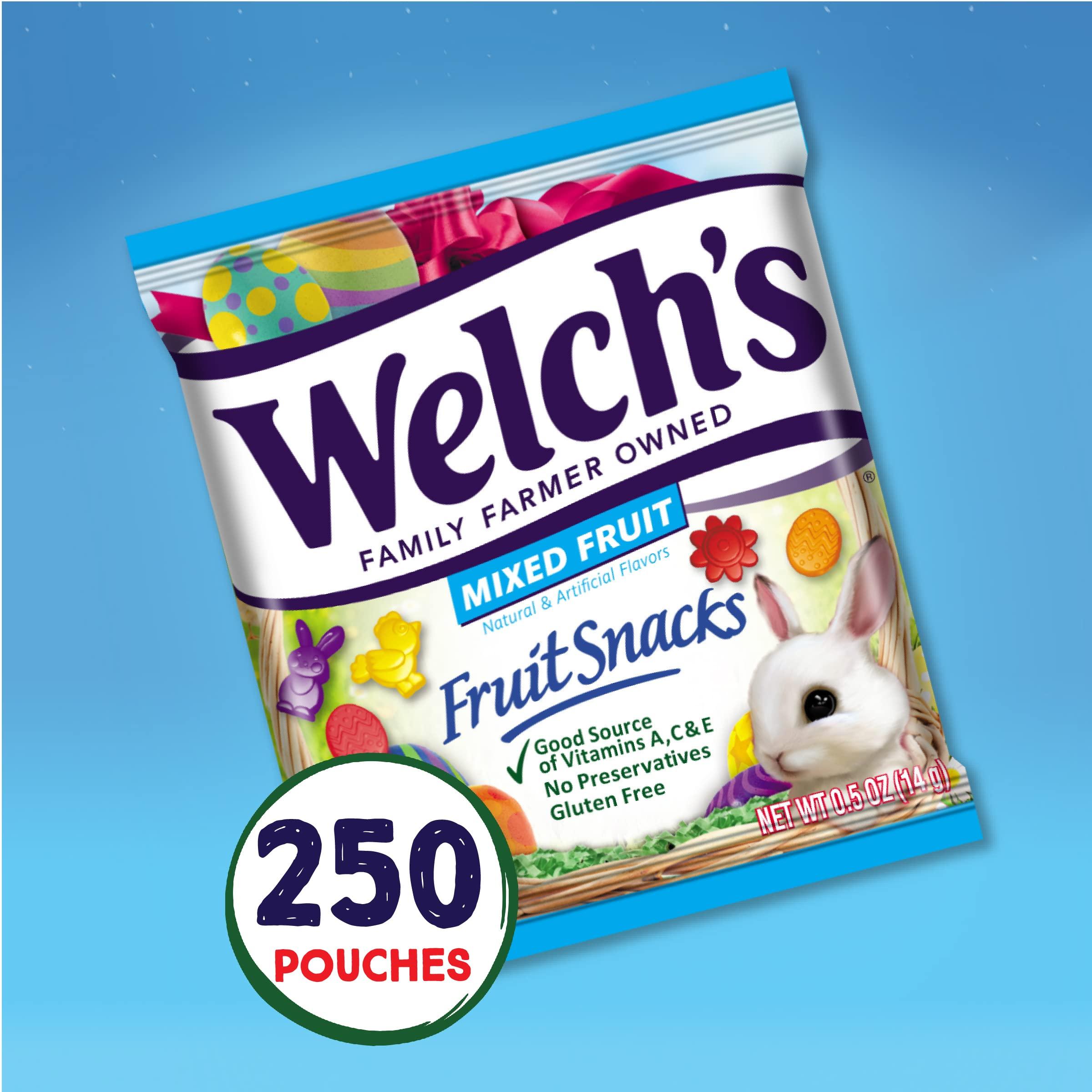 Welch's Welch's Fruit Snacks, Mixed Fruit, Spring Bulk Pack, Gluten Free, Individual Single Serve Bags, 0.5oz (Pack of 250)