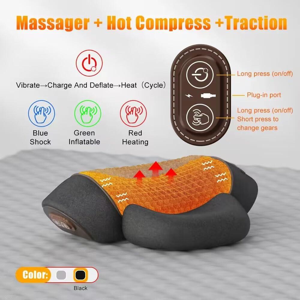 DR.MCHIRS DR.MCHIRS Neck Massage Pillow Shiatsu for Pain Relief, Massagers for Neck and Back, Shoulder, Leg Deep Kneading Shoulder Back and Foot Massager with Heat-Relaxation Gifts for Women/Men/Dad/Mom