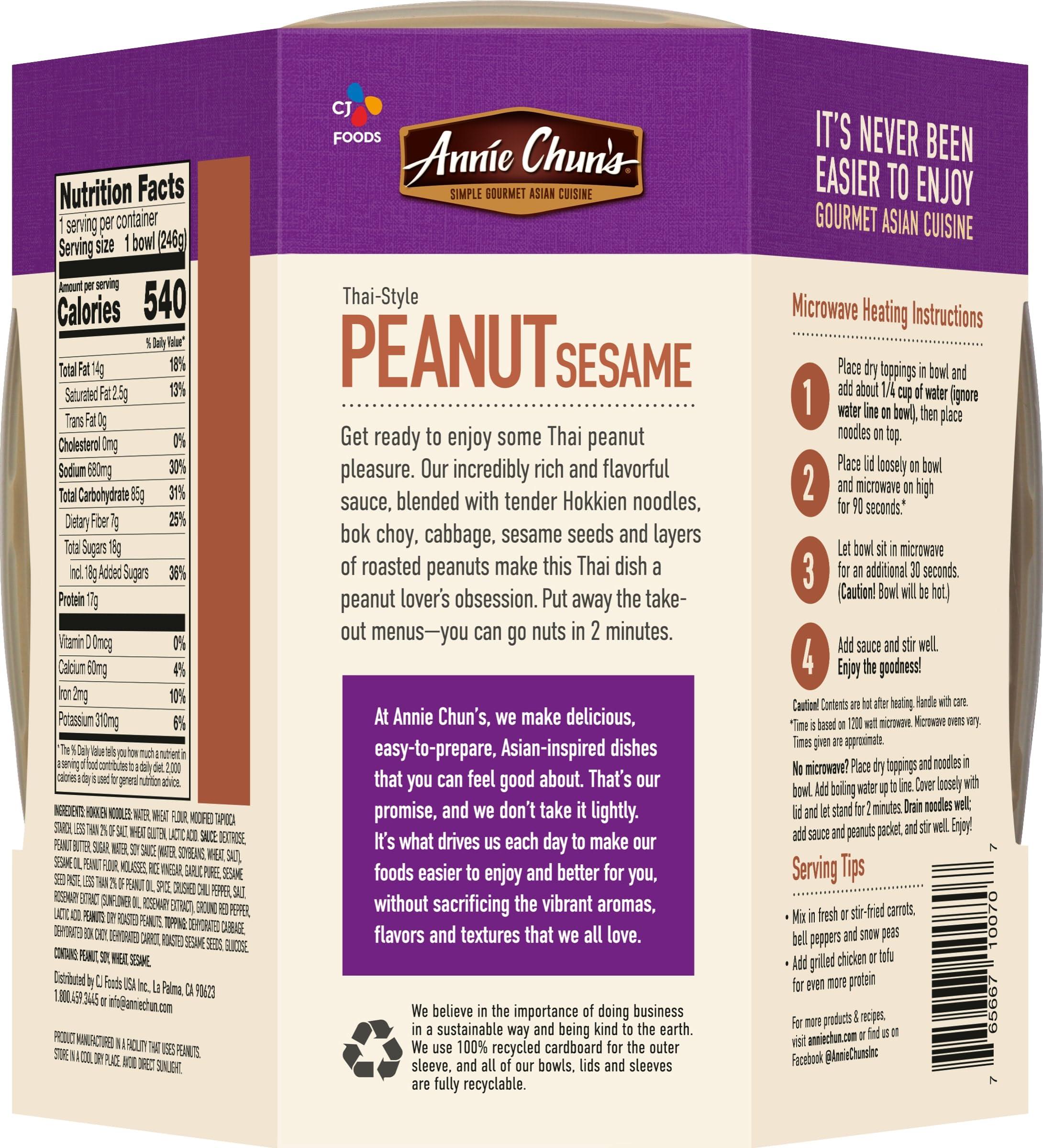 Annie Chun's Annie Chun\'s Thai Style Peanut Sesame Noodle Bowl - 6 Pack