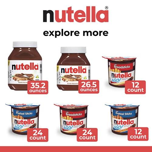 Nutella Nutella and Go Snack Packs, Chocolate Hazelnut Spread with Breadsticks, Perfect Bulk Snacks for Kids' Lunch Boxes, 1.8 oz, Pack of 4