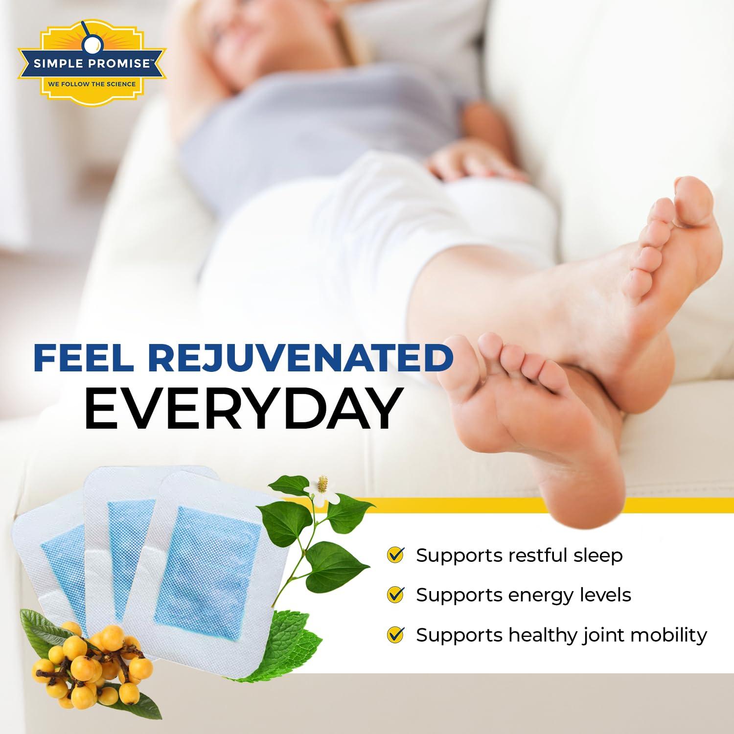 Simple Promise Simple Promise - Xitox Deep Cleansing Foot Pads - Rejuvenates Your Body for More Restful Sleep - Alleviates Tension - Contains Natural Herbal Ingredients - 30 Foot Pads