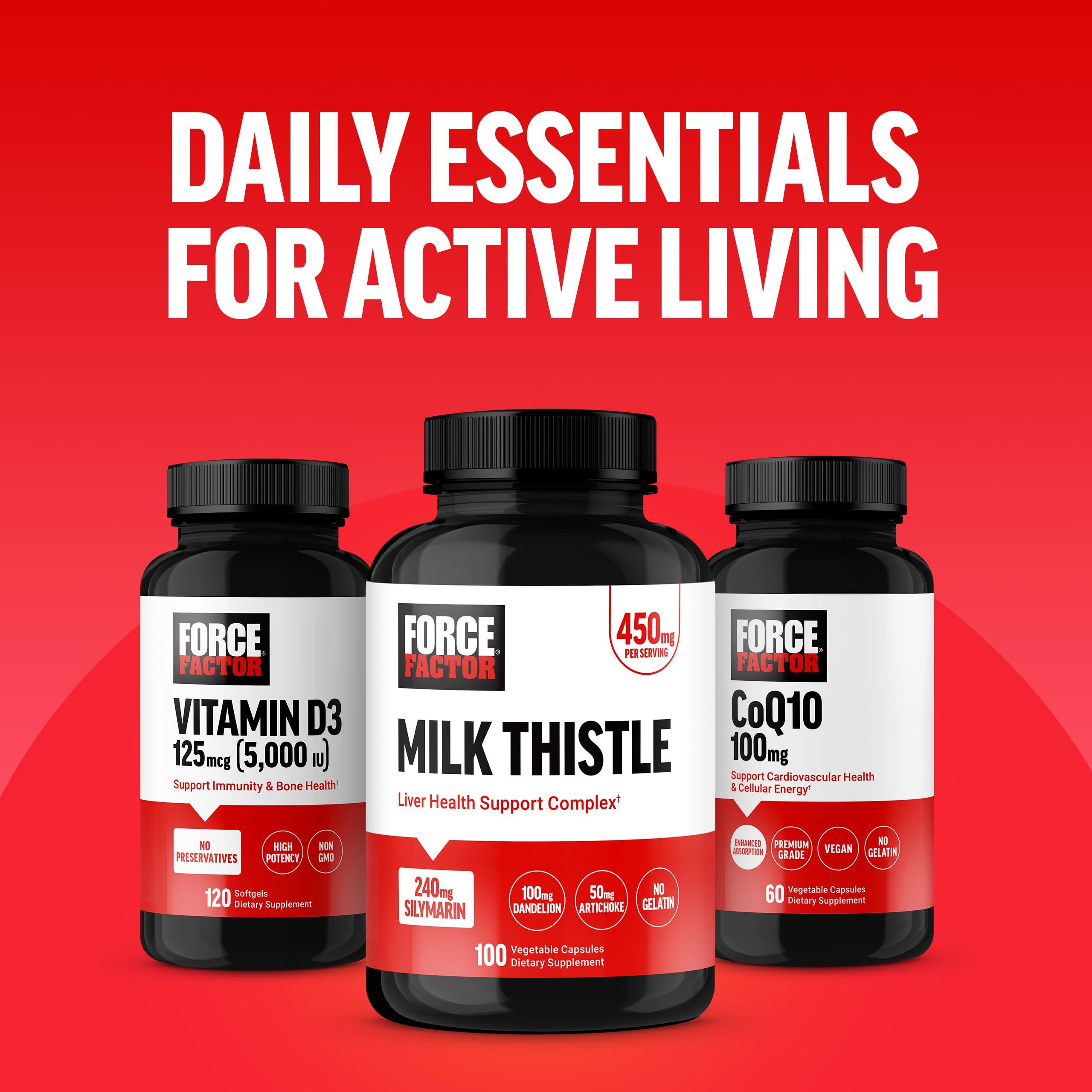 Force Factor FORCE FACTOR Beta Alanine Capsules, Beta-Alanine Endurance Supplement to Boost Performance & Reduce Fatigue, Clinical Dose, Premium Quality, Vegan, Non-GMO, 120 Capsules