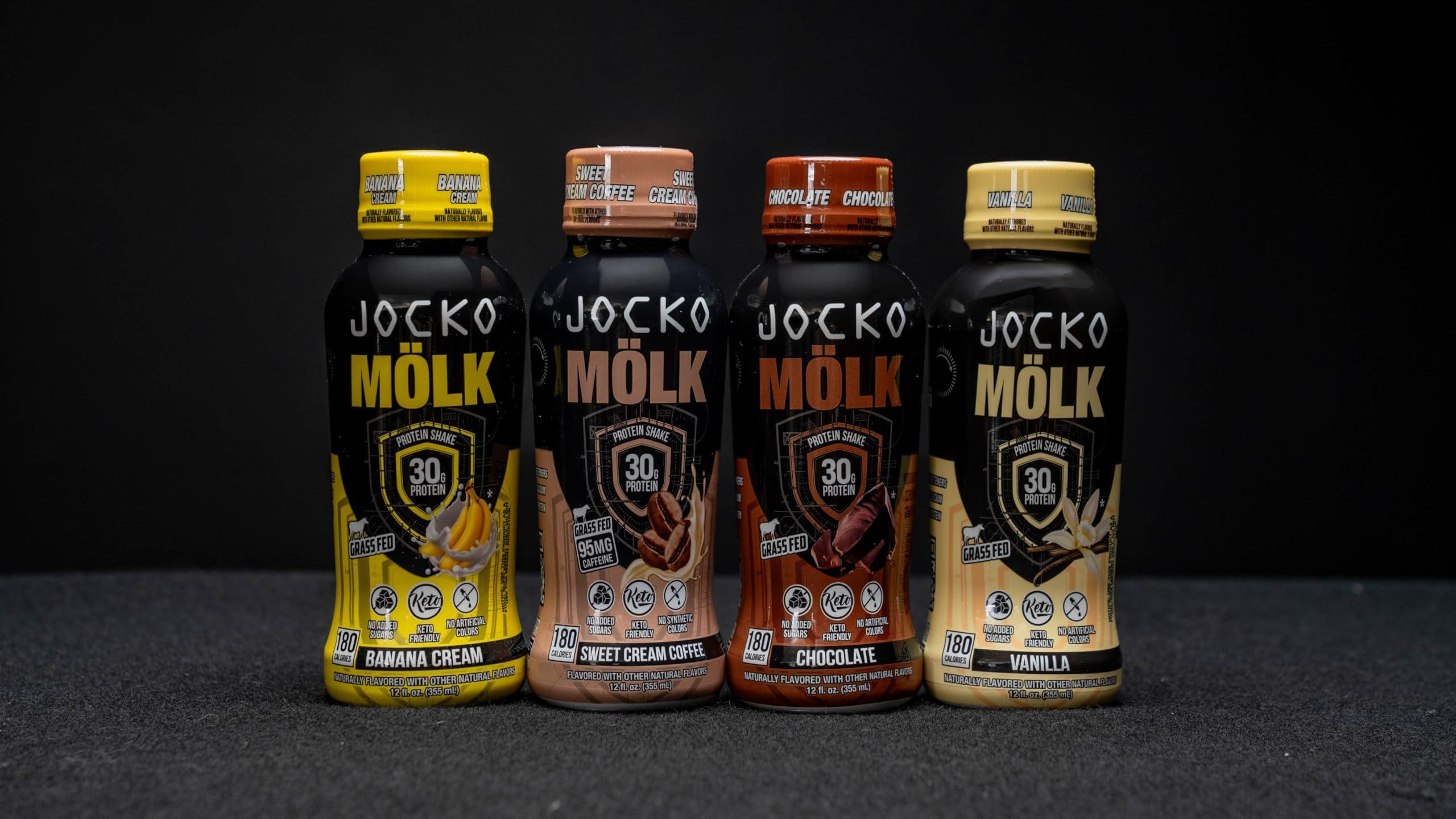 Jocko Fuel Jocko Mlk 30g Grass Fed Protein Shakes No Added Sugar Protein Drinks KETO Friendly - Ready to Drink 12 FL Oz (Pack of 12) Vanilla