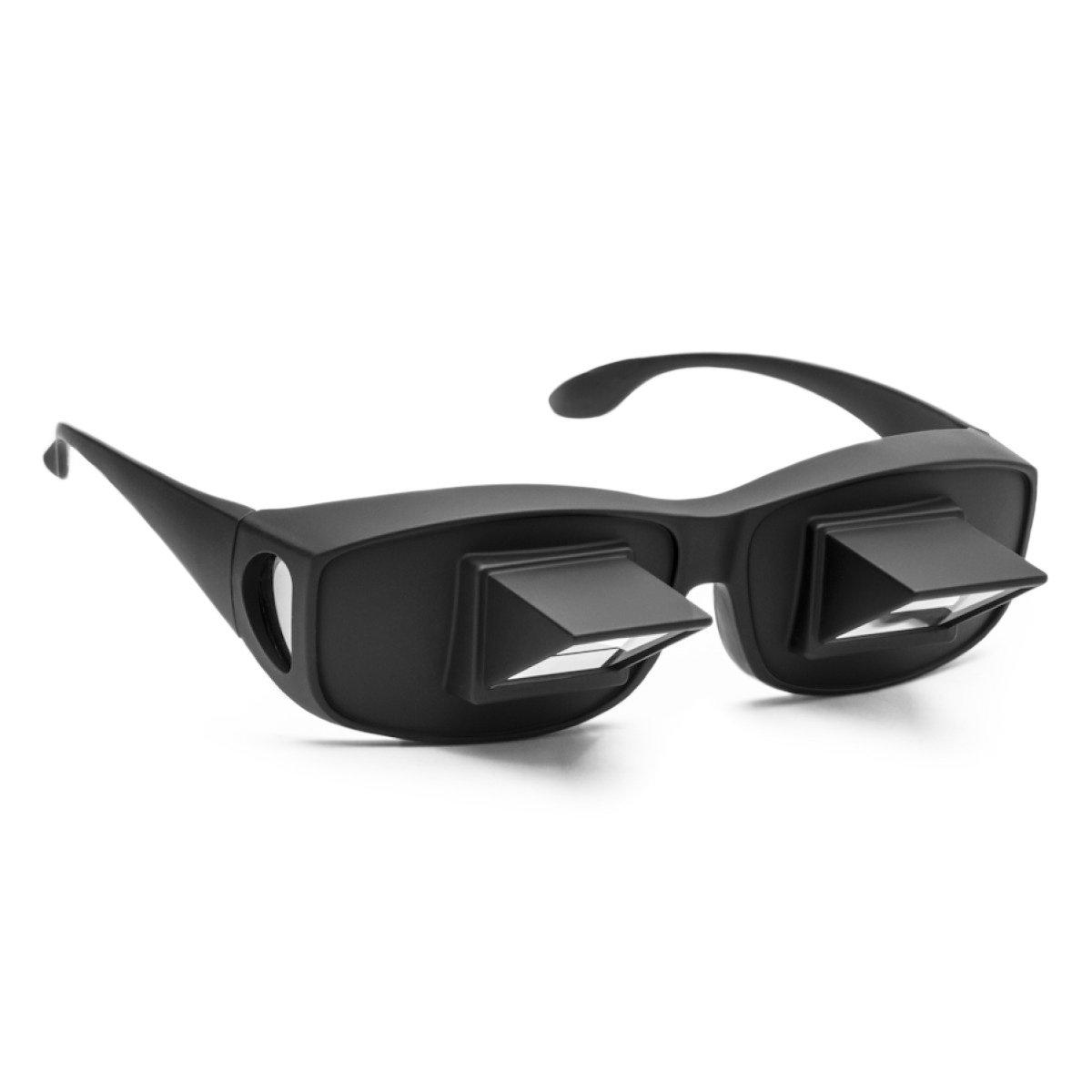 F Flammi Flammi Lazy Glasses Prism Glasses Horizontal Spectacles Lie Down for Reading/Watching TV (Plastic, Black)