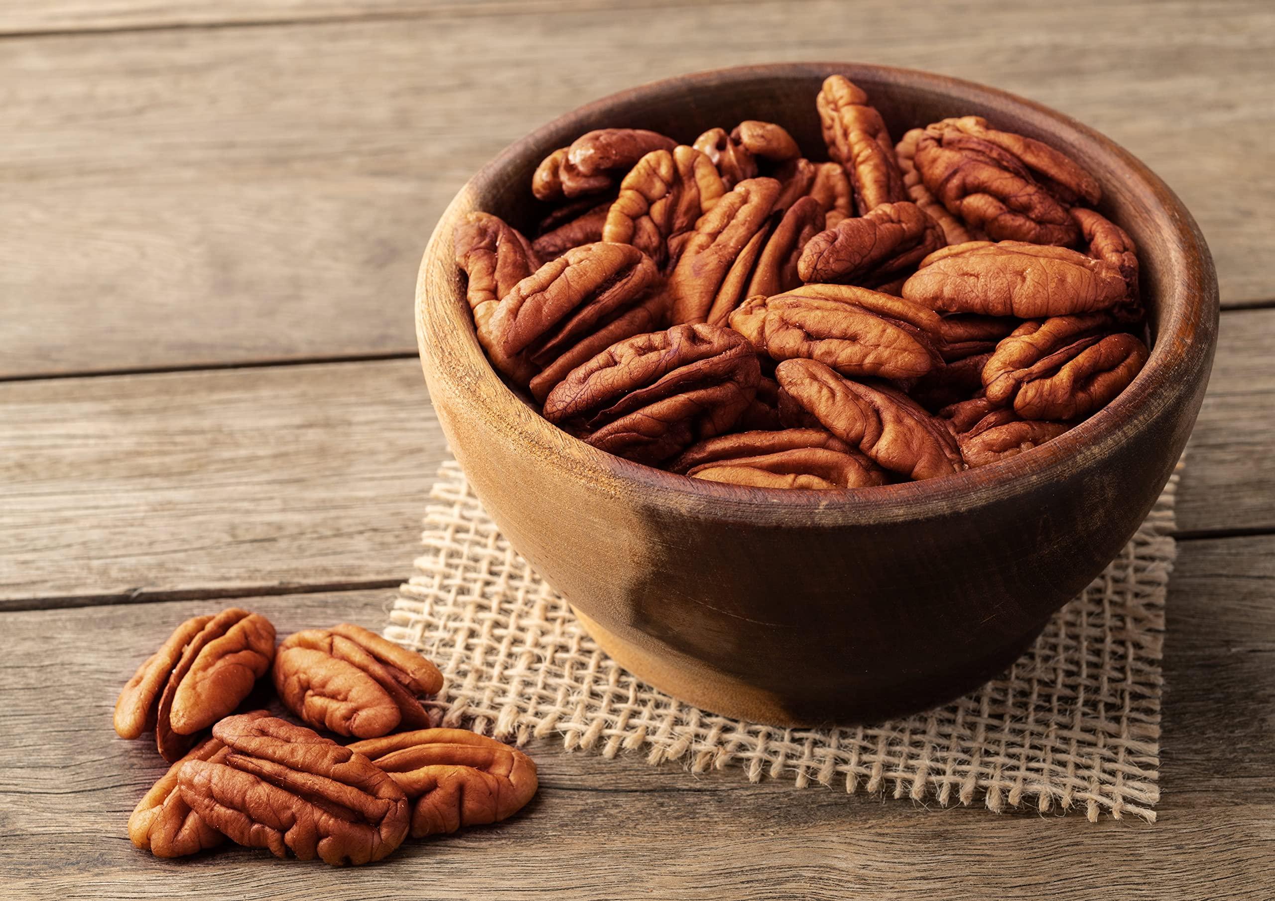 Food to Live Food to Live - Dry Roasted Pecan Halves, 3 Pounds Oven Roasted Nuts, Unsalted, No Oil Added, Vegan, Kosher. Good Source of Protein and Fiber.