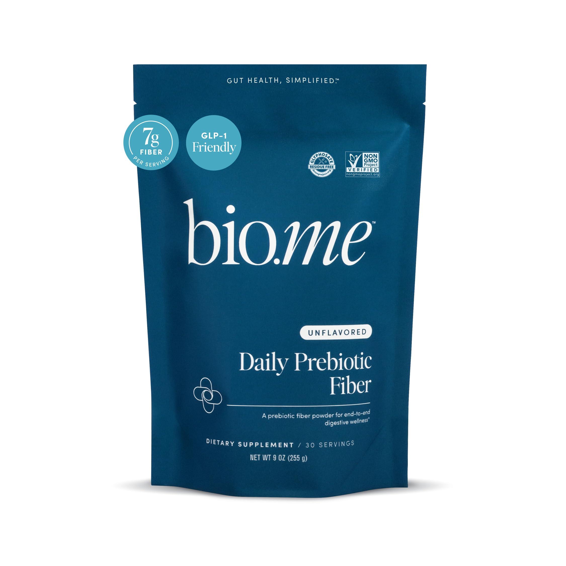 Bio.me Daily Prebiotic Fiber - Fiber Supplement Powder for Digestive Health & Gut Health - Fiber Powder Unflavored Prebiotics, Non-GMO Dietary Fiber, Gluten & Sugar Free Soluble Fiber Supplements-30 Servings