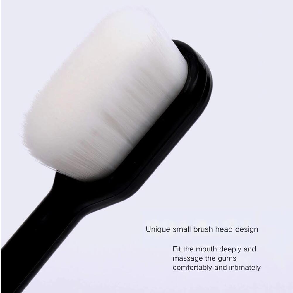 BQB BQB 6 Pcs Extra Soft Toothbrush for Sensitive Teeth, Deep Clean Toothbrush, Manual Toothbrush, Good Cleaning Effect (Black)