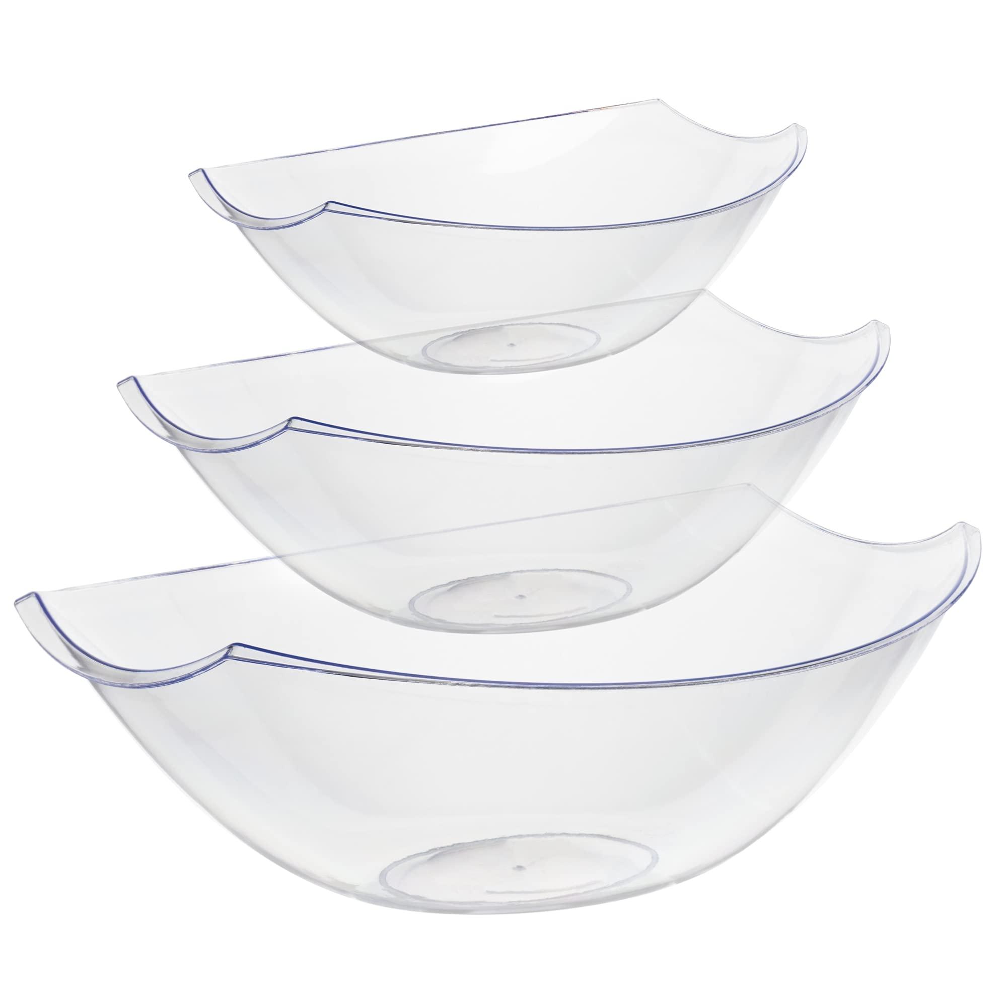 Exquisite Exquisite Pack Of 8 Disposable Plastic Serving Bowls Plastic For Parties Oval | 112 Oz Clear Plastic Bowls For Parties I Disposable Serving Bowls For Salad Bar Buffet | Serving Bowl For Candy & Chips