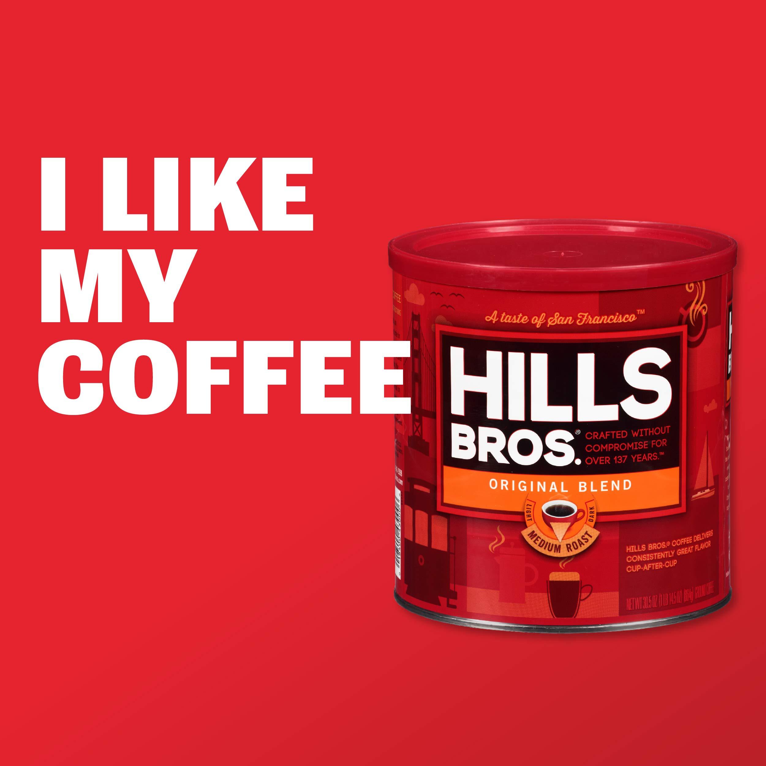 Hills Bros. Coffee Hills Bros High Yield Ground Coffee, Medium Roast, 23 Oz. Can Full-Bodied Rich Coffee Taste, Balanced for Optimum Caffeine