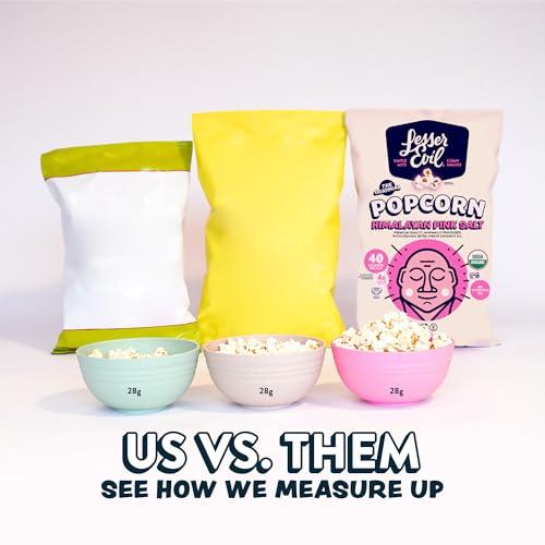Lesserevil LesserEvil Himalayan Pink Salt Organic Popcorn, No Artificial Ingredients, Coconut Oil, Pack of 12, 0.88 oz Bags