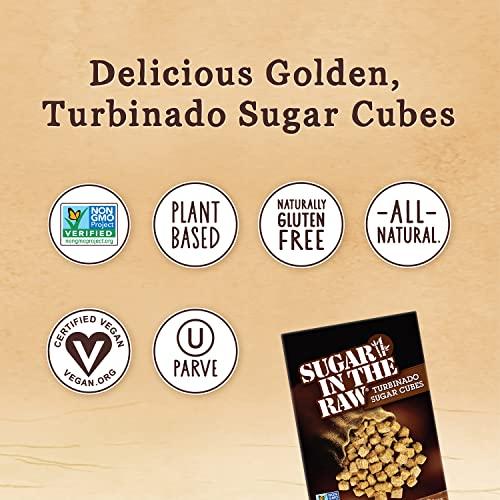 In The Raw Sugar In The Raw Granulated Turbinado Cane Sugar Cubes, No Added Flavors or erythritol, Pure Natural Sweetener, Hot & Cold Drinks, Coffee, Vegan, Gluten-Free, Non-GMO, 25 Counts (12-Pack)