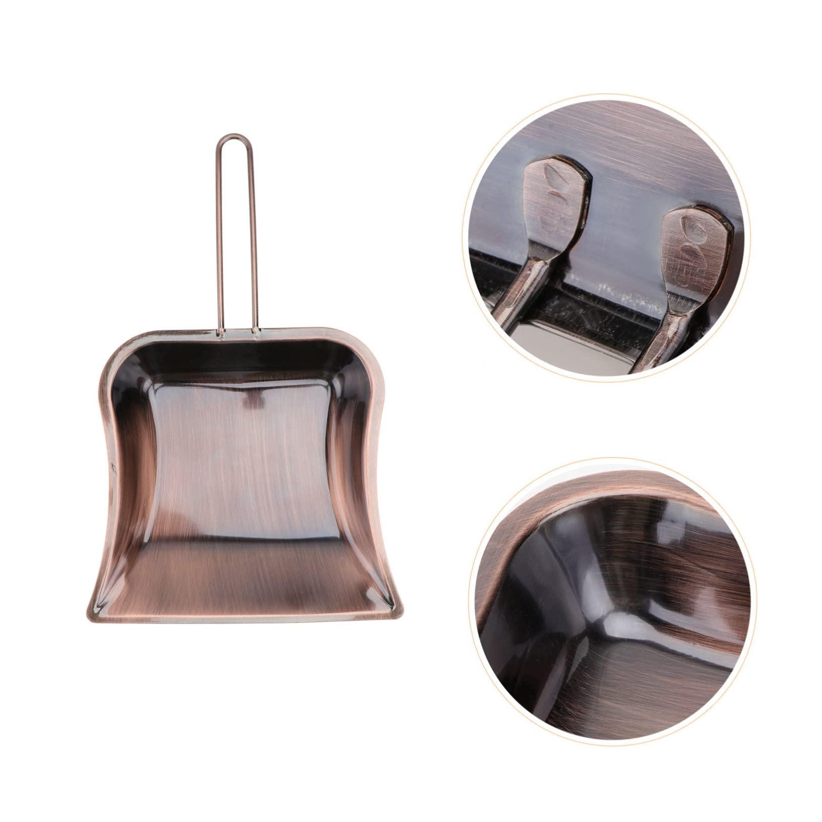 Healifty 1pc Brass Dustpan Small Dustpan Copper Hooded Dust Pan Large Metal Dustpan Standing Dustpan car Toys for Kids Standing dust pan Garden Dustpan Brush Desktop Child Stainless Steel