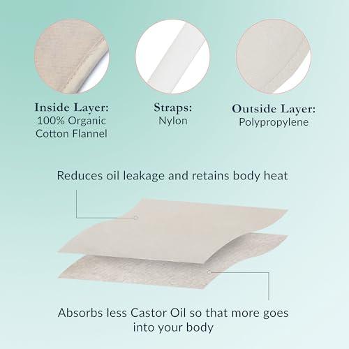 QUEEN OF THE THRONES QUEEN OF THE THRONES Castor Oil Pack Bundle- Includes Original Castor Oil Pack and Neck. Less Mess, Reusable, Comfort Fit, Organic Cotton Flannel & Soft Straps.