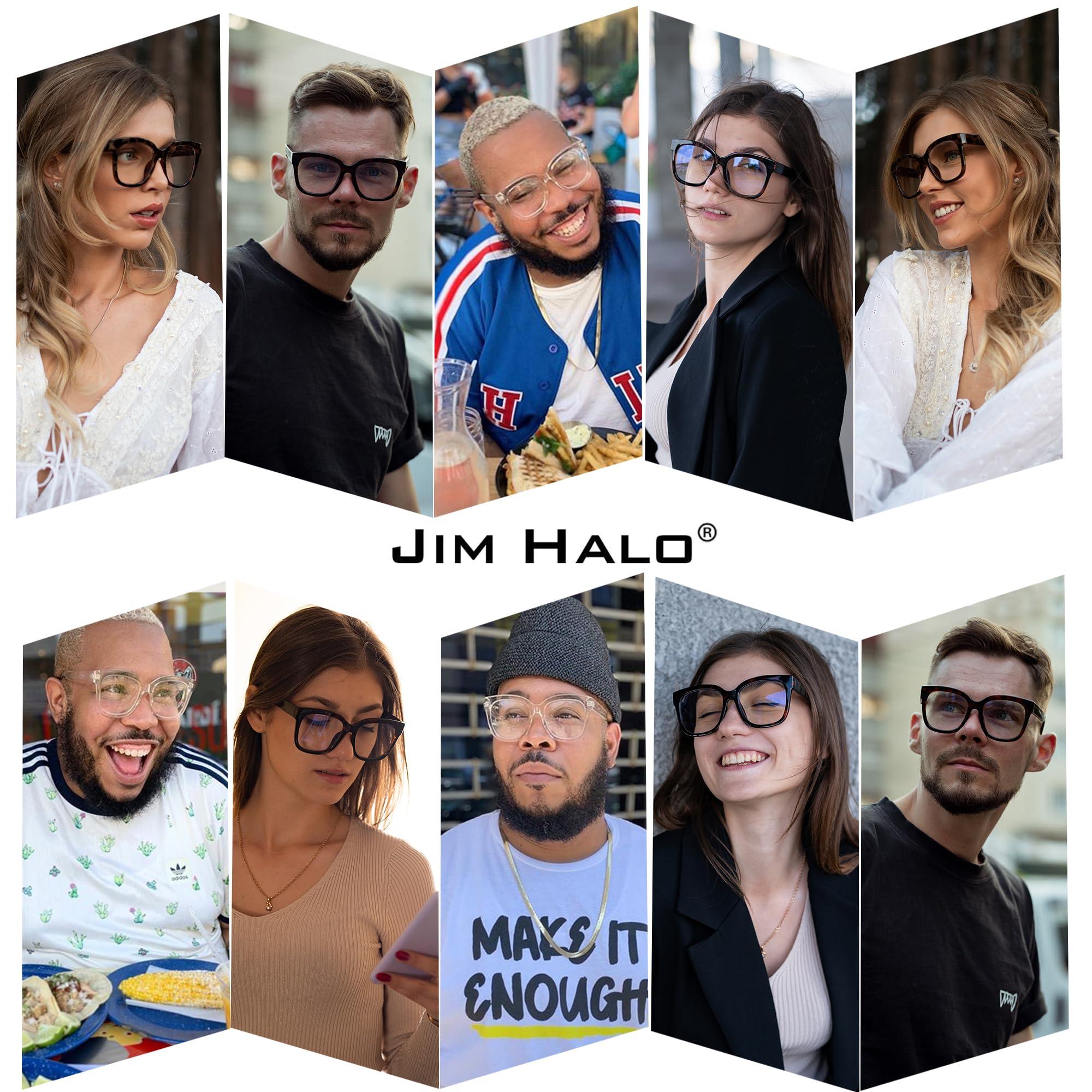 JIM HALO JIM HALO Oversized Blue Light Glasses for Women Square Chunky Bluelight Computer Glasses Reduce Eye Strain Apricot