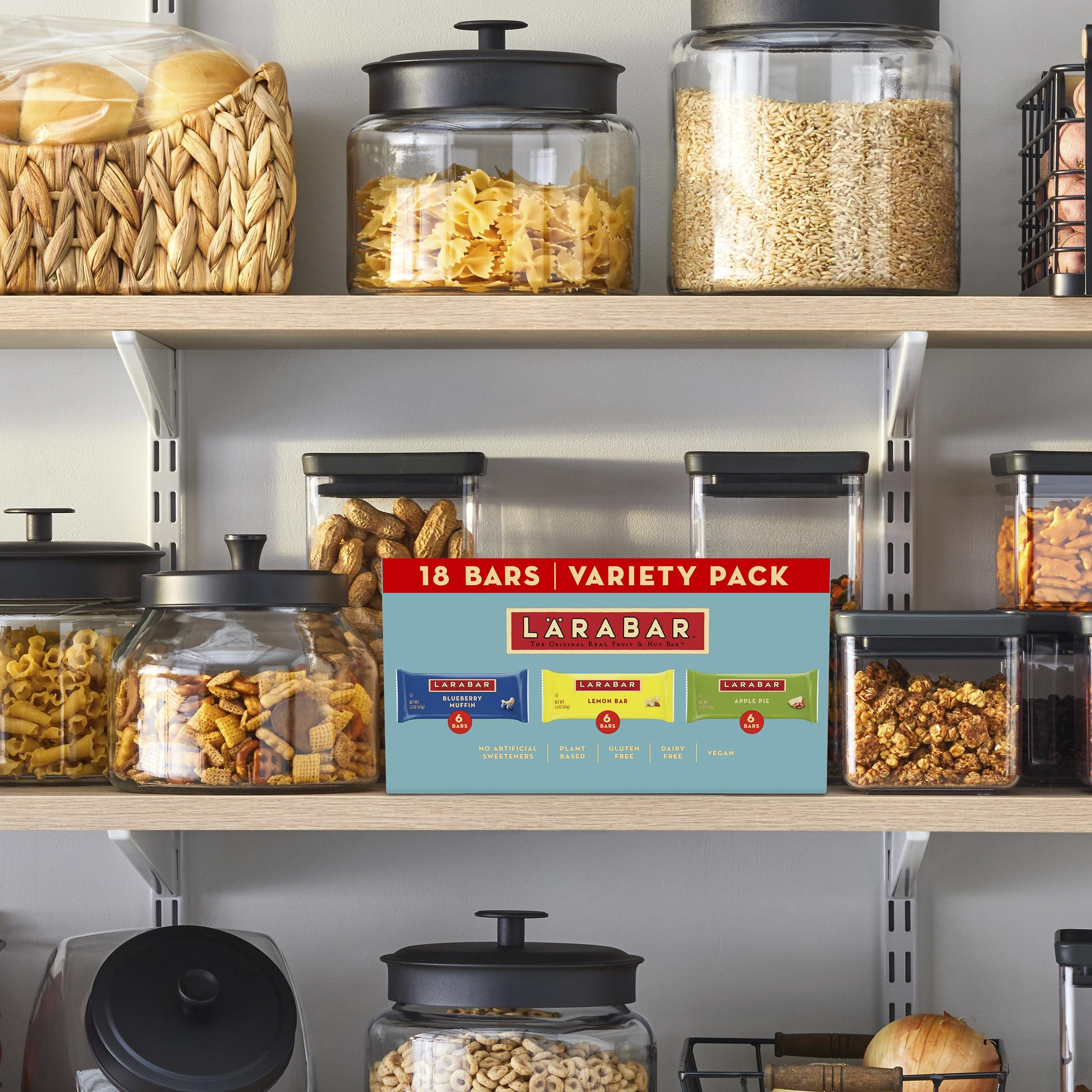LÄRABAR Larabar Variety Pack, Blueberry Muffin, Lemon Bar, Apple Pie, Fruit & Nut Bars, 18 ct