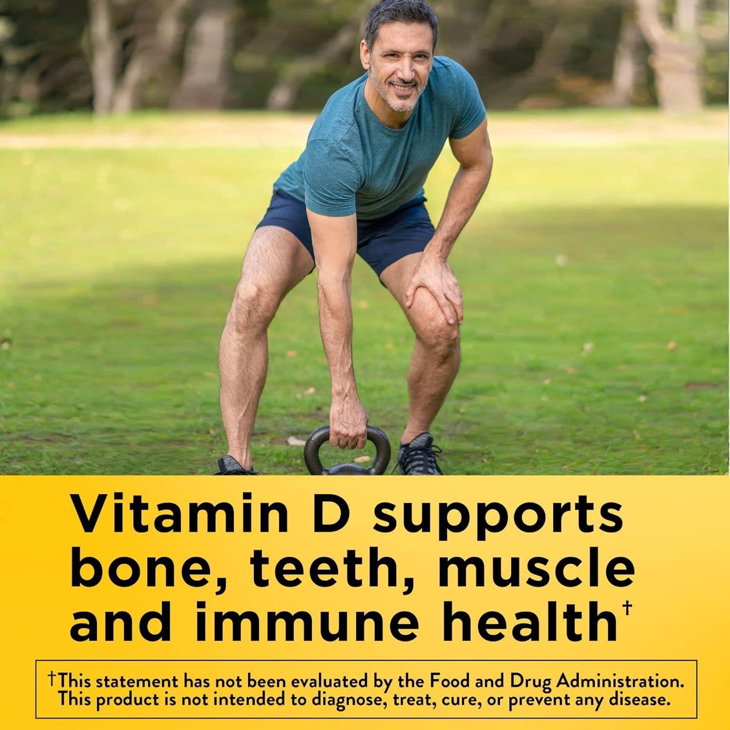 Nature Made Nature Made Vitamin D3 K2, 5000 IU (125 mcg) Vitamin D, Dietary Supplement for Bone, Teeth, Muscle and Immune Health Support, 30 Softgels, 30 Day Supply - Pack of 2
