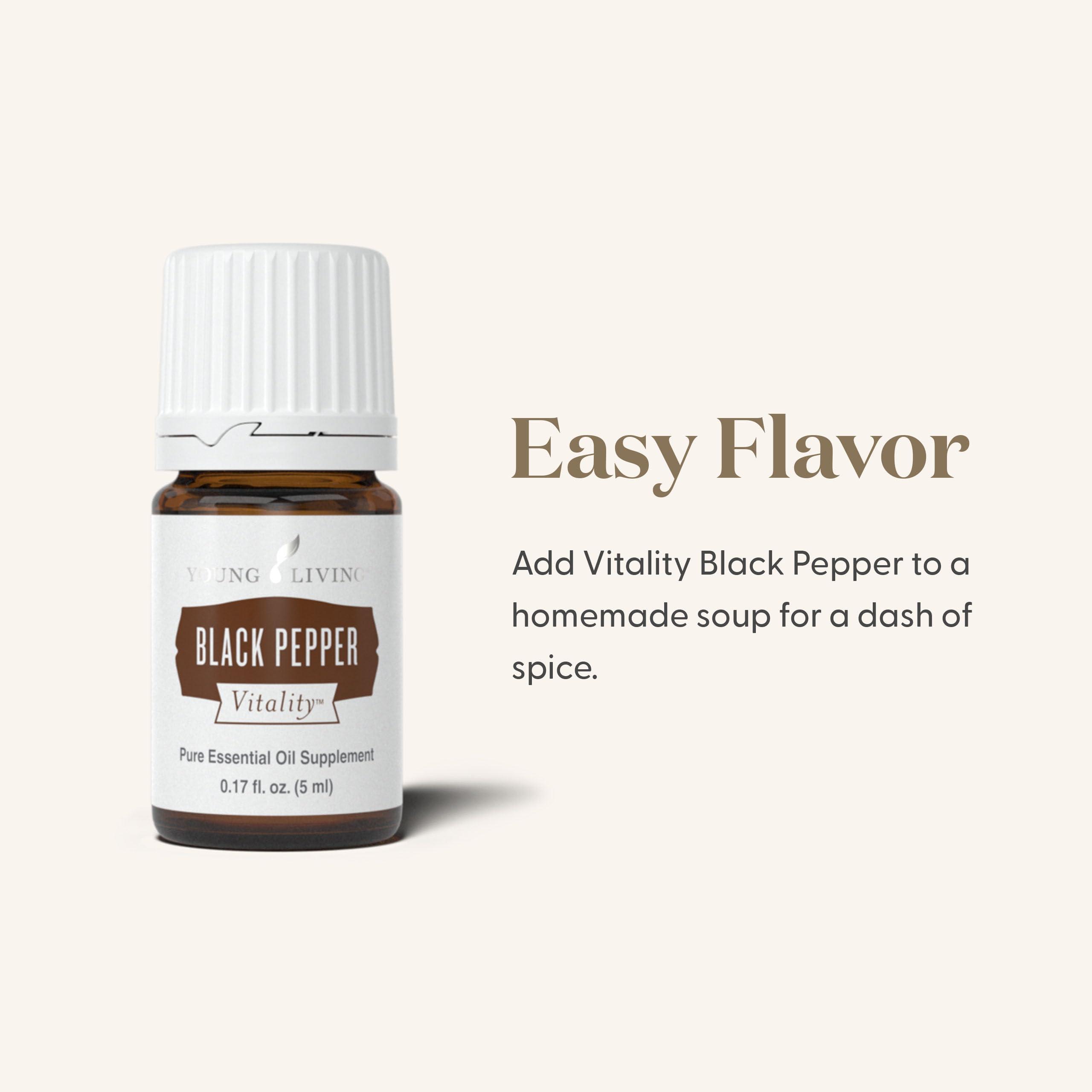 Young Living Young Living Black Pepper Vitality 5ml - Your Culinary Delights with Antioxidant Benefits, Digestive Wellness, and Spicy Flavor Enhancement - Perfect Food Seasoning for Cooking