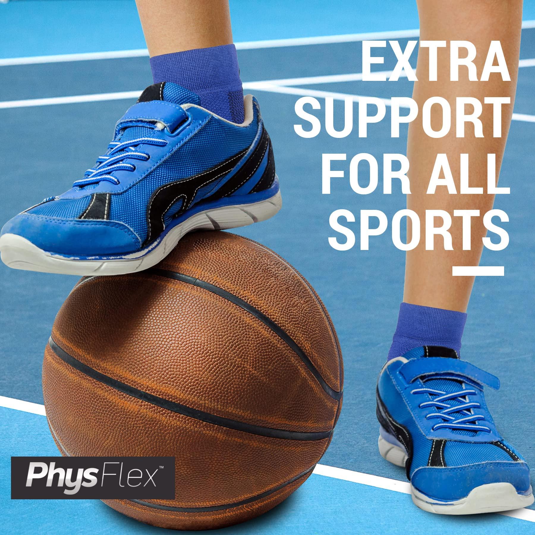 PhysFlex PhysFlex Compression Socks for Plantar Fasciitis, Achilles Tendonitis Relief - (1 Pair) Ankle Compression Sleeve for Heel Spurs, Foot Swelling & Fatigue - Arch Support Brace for Everyday Use