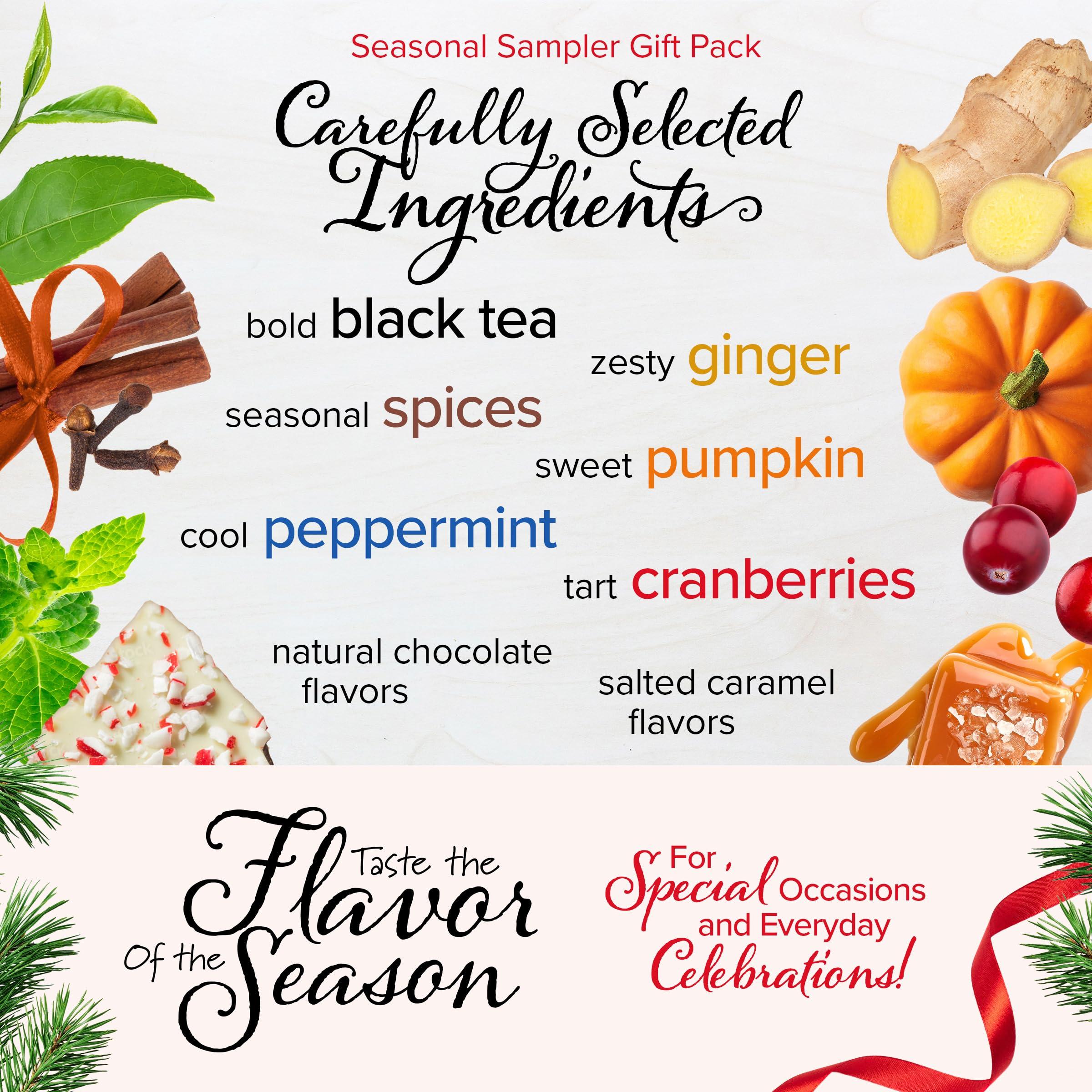 Bigelow Tea Bigelow Tea Seasonal Tea Collection, Caffeine Tea Variety Pack Gift Sampler, Holiday Tea Gift Set, 64 Count Box (Pack of 1), 64 Tea Bags Total