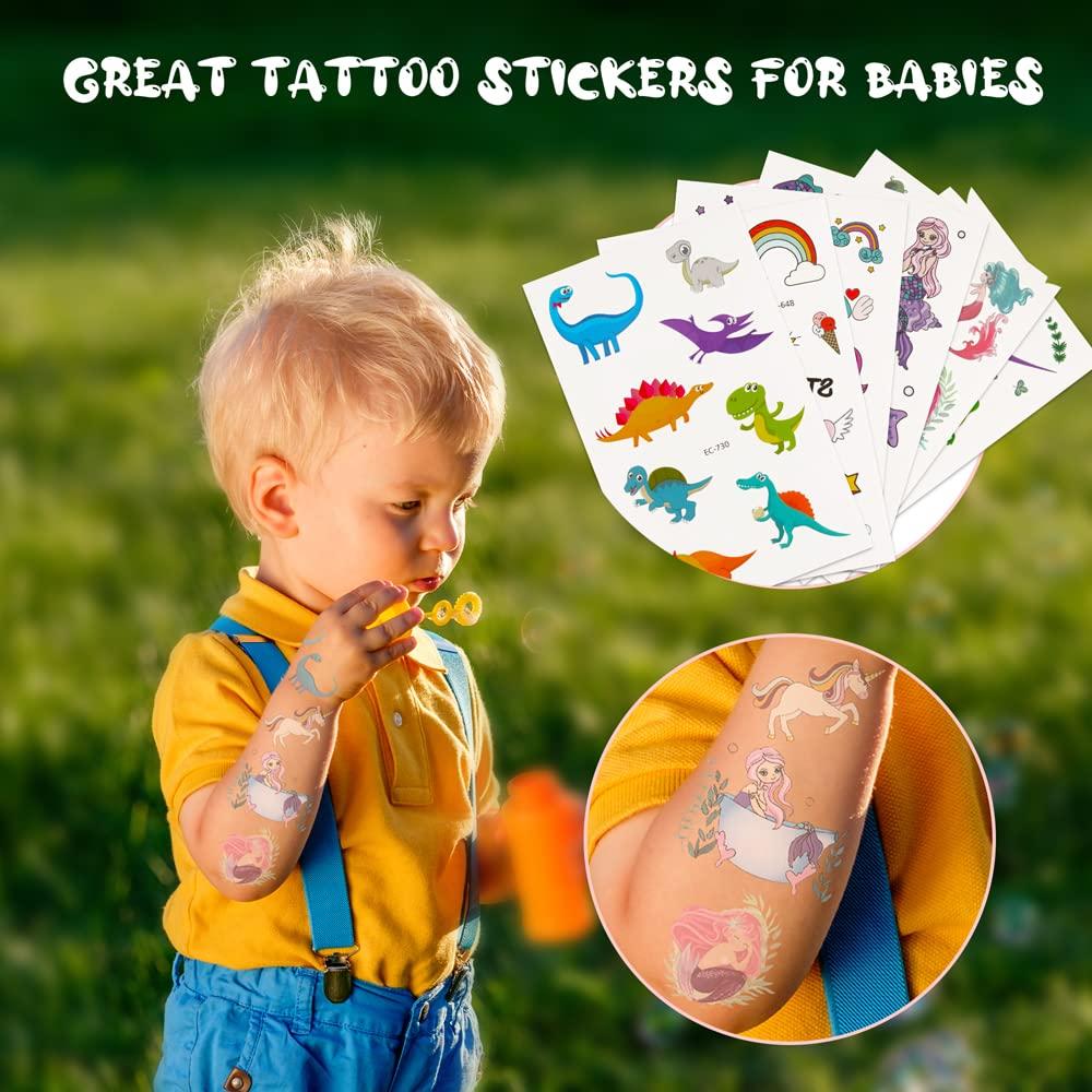 DLSMDOUS 24 Reusable Drinking Plastic Straws + 6 Temporary Tattoos or 6 Silicone bracelets for Girls and Boys Birthday Party Decorations with Unicorn,Mermaid,or Dinosoaur,plus 1 Cleaning Brush