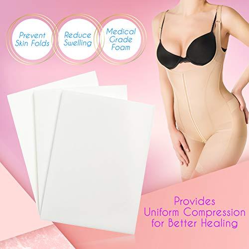 IMPRESA Impresa - Extra Thick Lipo Foam Pads - 3 Pack - Post Surgery Compression Garment Sheets for Liposuction, Tummy Tucks, and C-Sections (8 x 11 x .625 in)