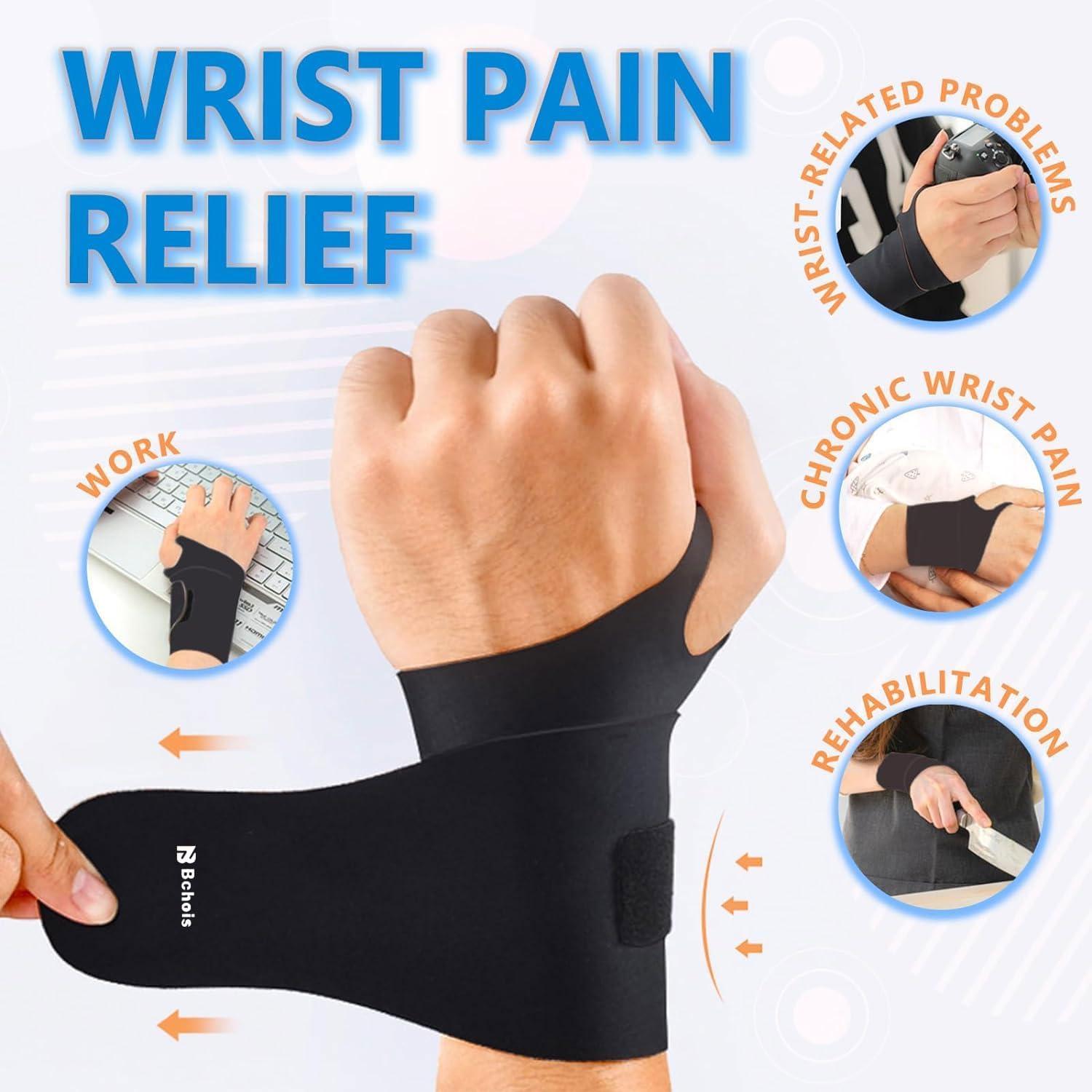 Bchois Bchois Wrist Brace Ulnar Wrist Brace Ultra-Thin Elastic for TFCC Tear,Wrist wraps Repetitive Wrist Use Injury,Support for Carpal Tunnel Pain & Tendonitis Relief,Fits Both Wrists (White)