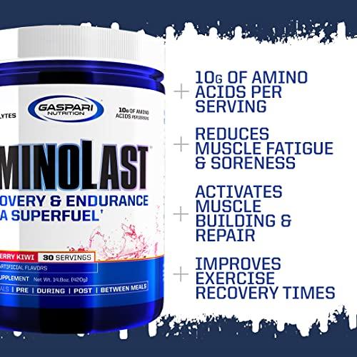 Gaspari Nutrition Gaspari Nutrition: AminoLast, Muscle Recovery and Endurance BCAA Fuel, Enhances Recovery & Replenishes Electrolytes, 30 Servings (Peach Raspberry)