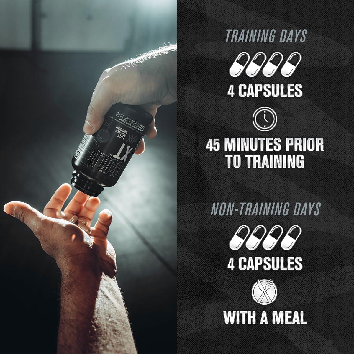 Jacked Factory Jacked Factory Build-XT Max Muscle Builder for Men and Women - ATP Supplement with Peak02 Cordyceps, KSM-66 Ashwagandha, & ElevATP for Muscle Recovery, Muscle Growth, Increased Endurance - 120 Count