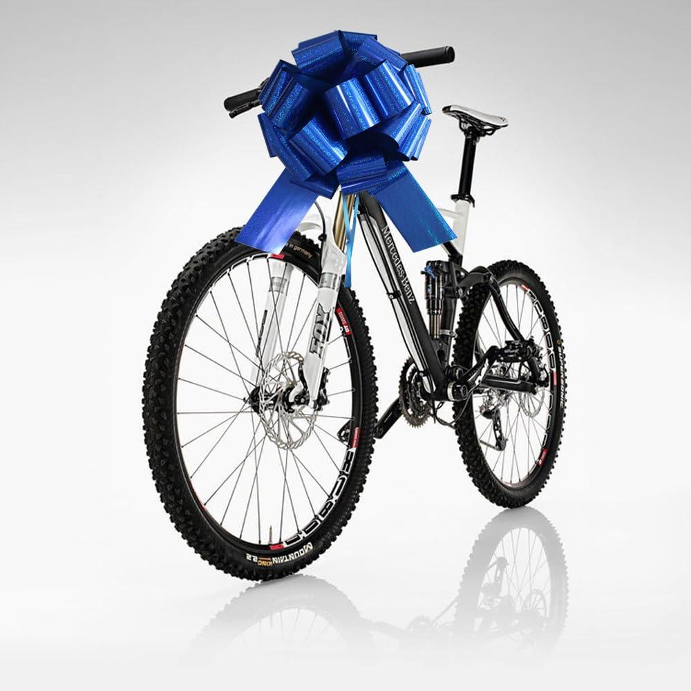 HQJAXJ 1Pcs Giant Gift Bows,16 Inch Giant Car Bow Large Gift Bow Large Christmas Gift Refrigerator New House Bicycle and Party Decoration Giant Gift Packaging Bow (Blue)
