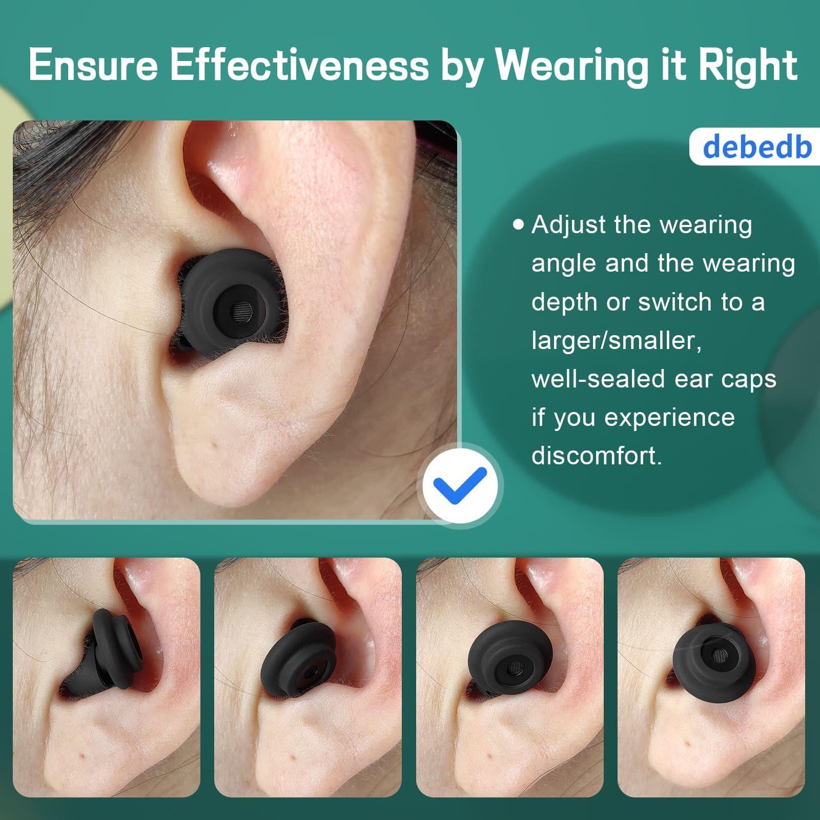 debedb Ear Plugs for Concerts Loud Music-High Fidelity Earplugs for Drummers, Musicians, DJs, Motorcycles, Conversation and Noise Sensitivity (Red)