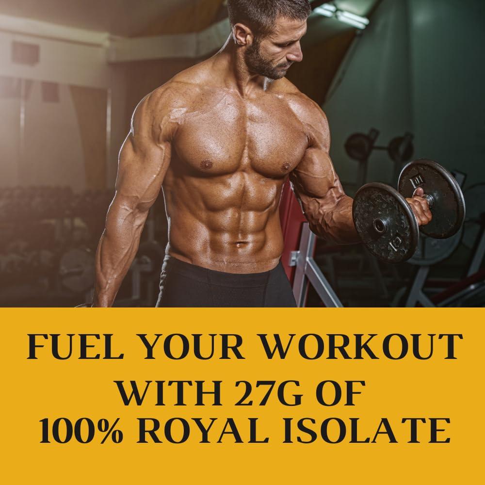 Royal Sports Nutrition RSN Royal 100% Isolate Protein Powder | 27g Protein Isolate | 0 Sugar | 1g Carbs | 5 lbs | 76 Servings | Vanilla Delight