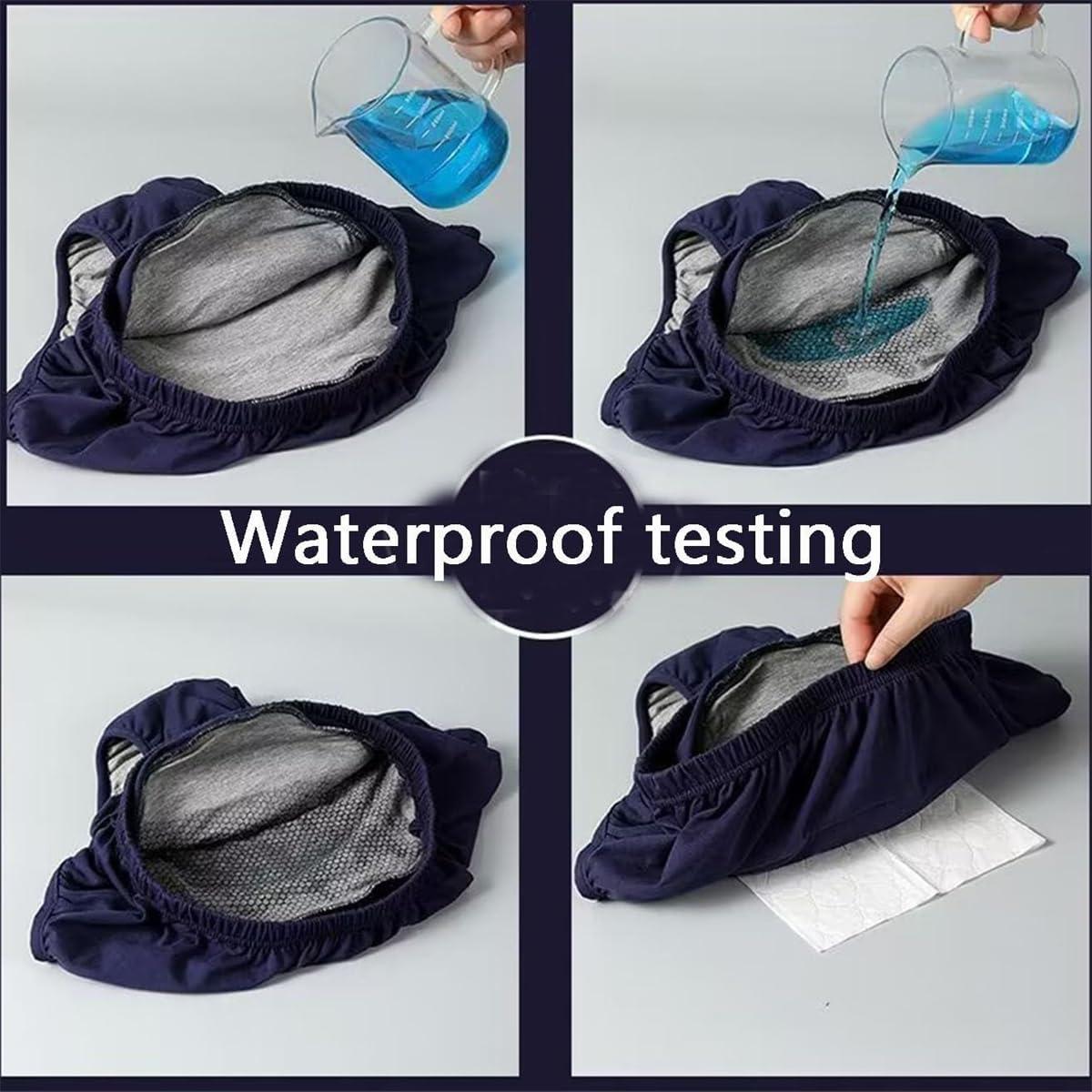 SXLINGDO Washable Incontinence Underwear for Men Heavy Leakage, Loose Cotton Reusable Leakproof Adult Cloth Diapers for Elderly (3X_l,Black)