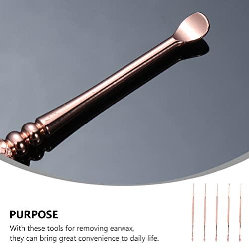 Healeved 5pcs Ear Spoon Earwax Removal Tool Ear Cleaner Ear Picking Spoon Earwax Spoon Ear Wax Removal Tool Clean Tool Home Earpick Ear Clean Accessory Wax Curette Earwax Cleaning Tool