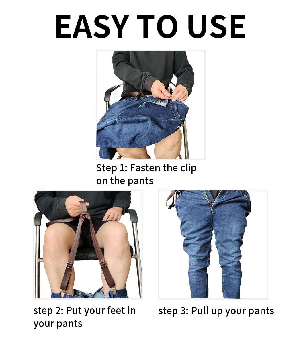 Sexyppl Pants Wearing Assist Clip and Pull Dressing Aids Tool Device No Need Bend for Elderly Disabled Pregnant Injuries Pants HelperBrown)