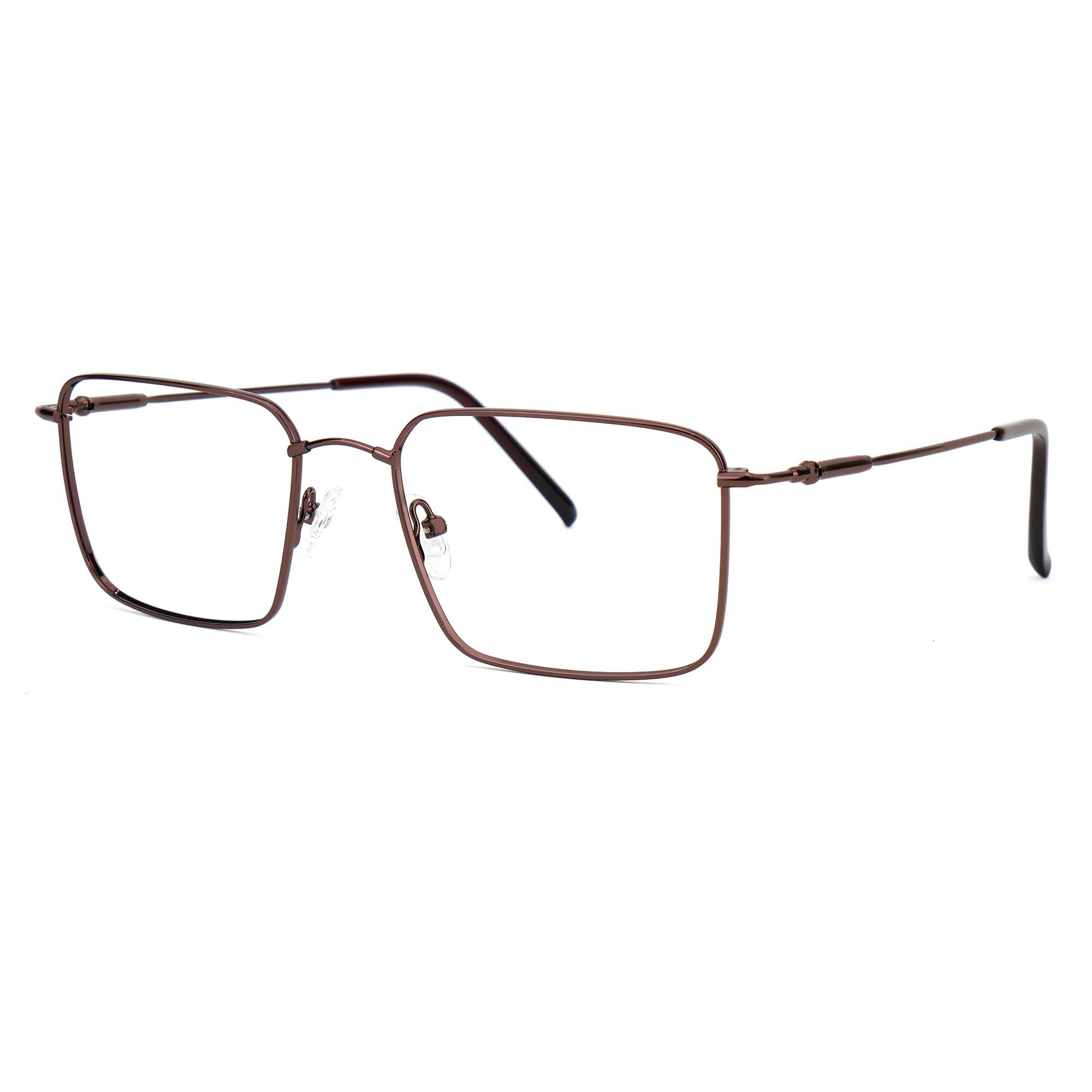 Zeelool Zeelool Reading Glasses for Men Rectangle Blue Light Blocking Readers with Anti-Reflective Coating and Spring Hinges ZJGM933461-04Brown,2.50