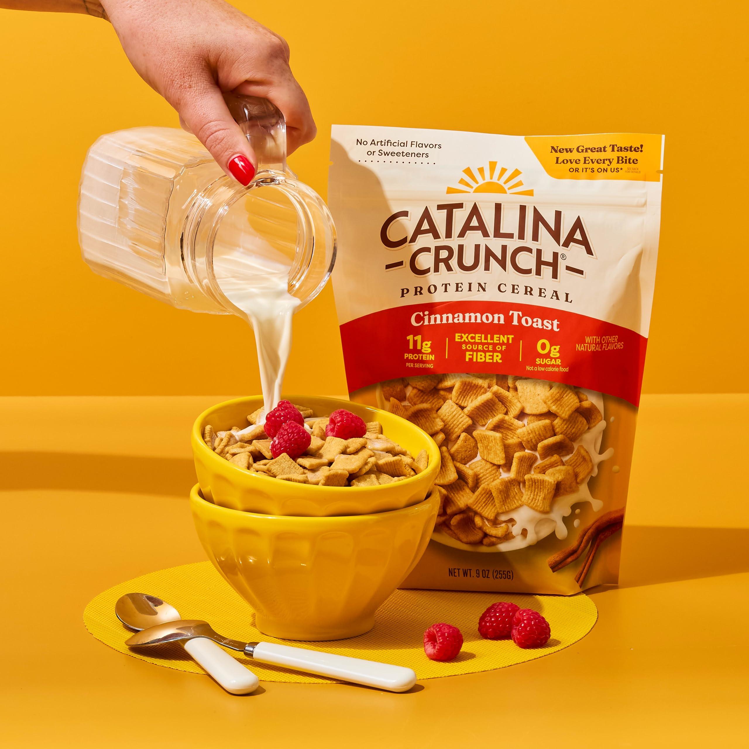 Catalina Crunch Catalina Crunch Cinnamon Toast High Fiber Cereal 4 Pack | Low Carb, Sugar Free, Gluten Free | Keto Snacks, Vegan, Plant Based Protein