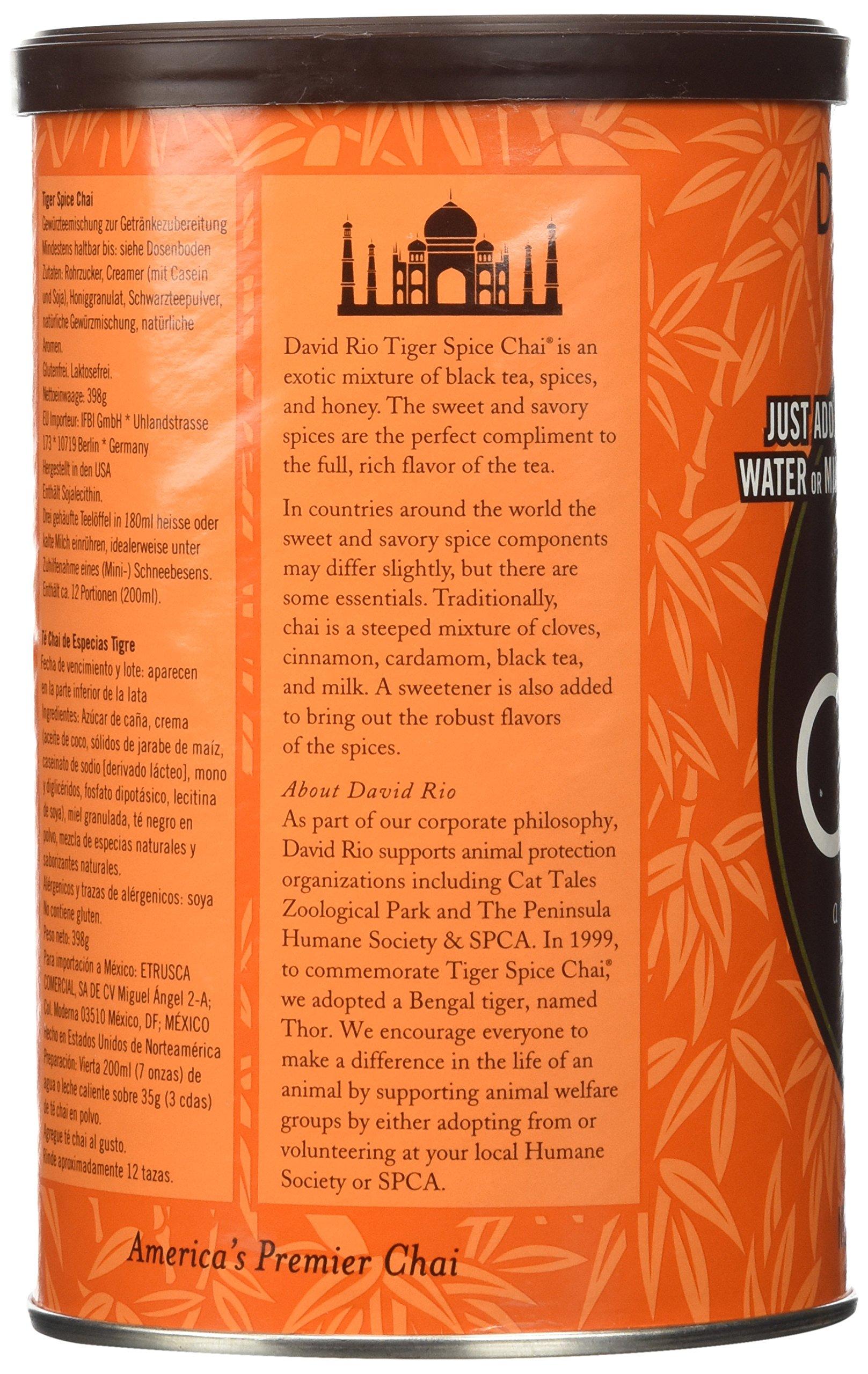 David Rio David Rio Tiger Spice Chai, 14oz. - 2 canisters