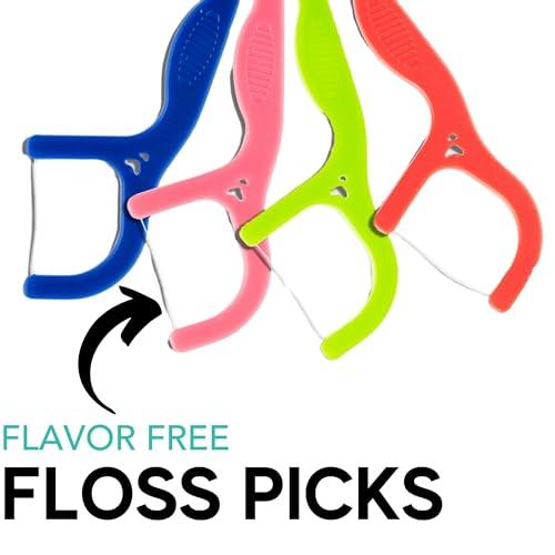 Avistar 150 Individually Wrapped Floss Picks - Multi-Color Travel Floss Picks - Easy Grip Disposable Floss Picks - Dental Flossers for Teeth - Gently Removes Plaque & Food Particles Between Teeth