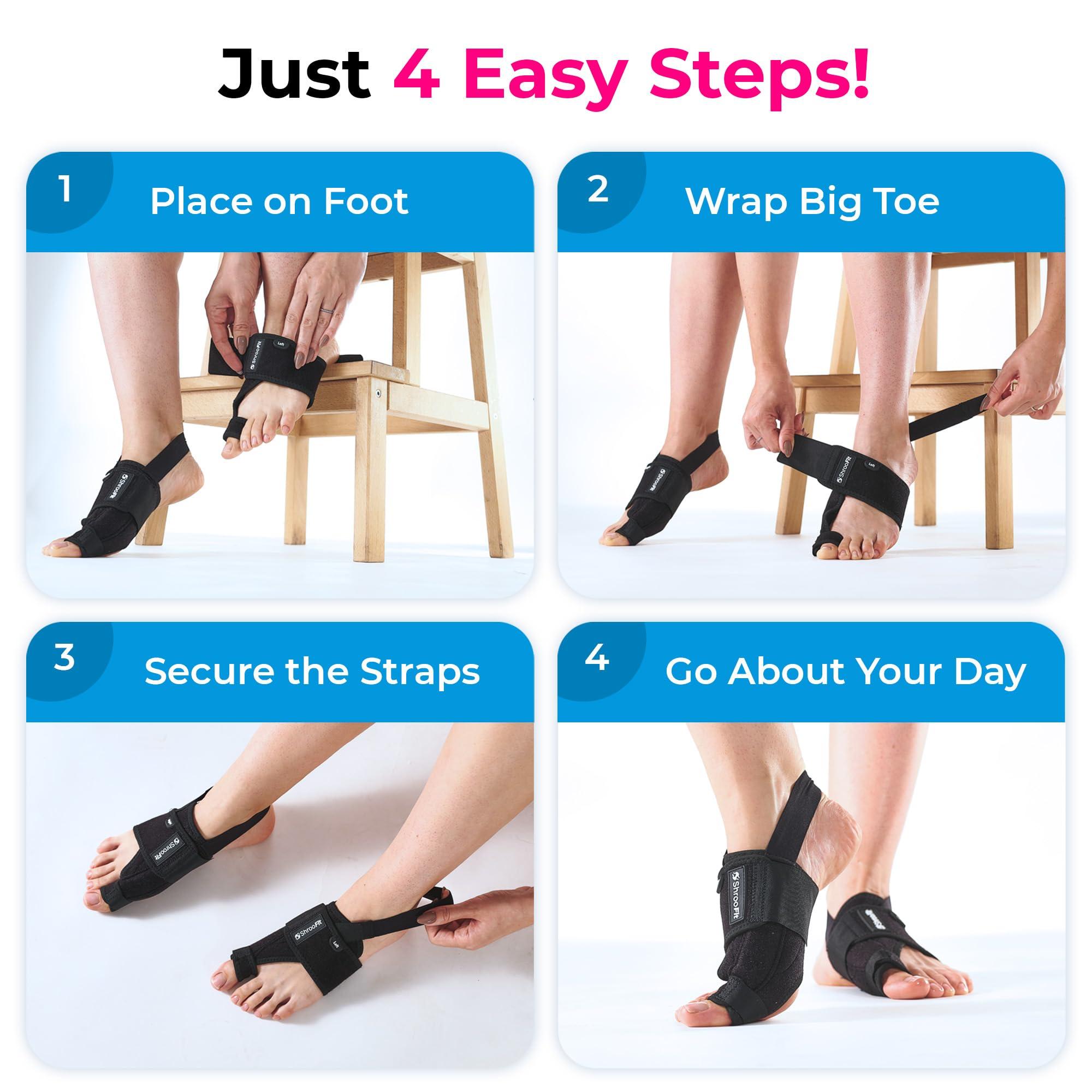 ShrooFit Effective Bunion Corrector for Women and Men | Relieve Pain, Straighten Toes, and Correct Bunions | Orthopedic Toe Straightener | Best Bunion Corrector for Lasting Relief