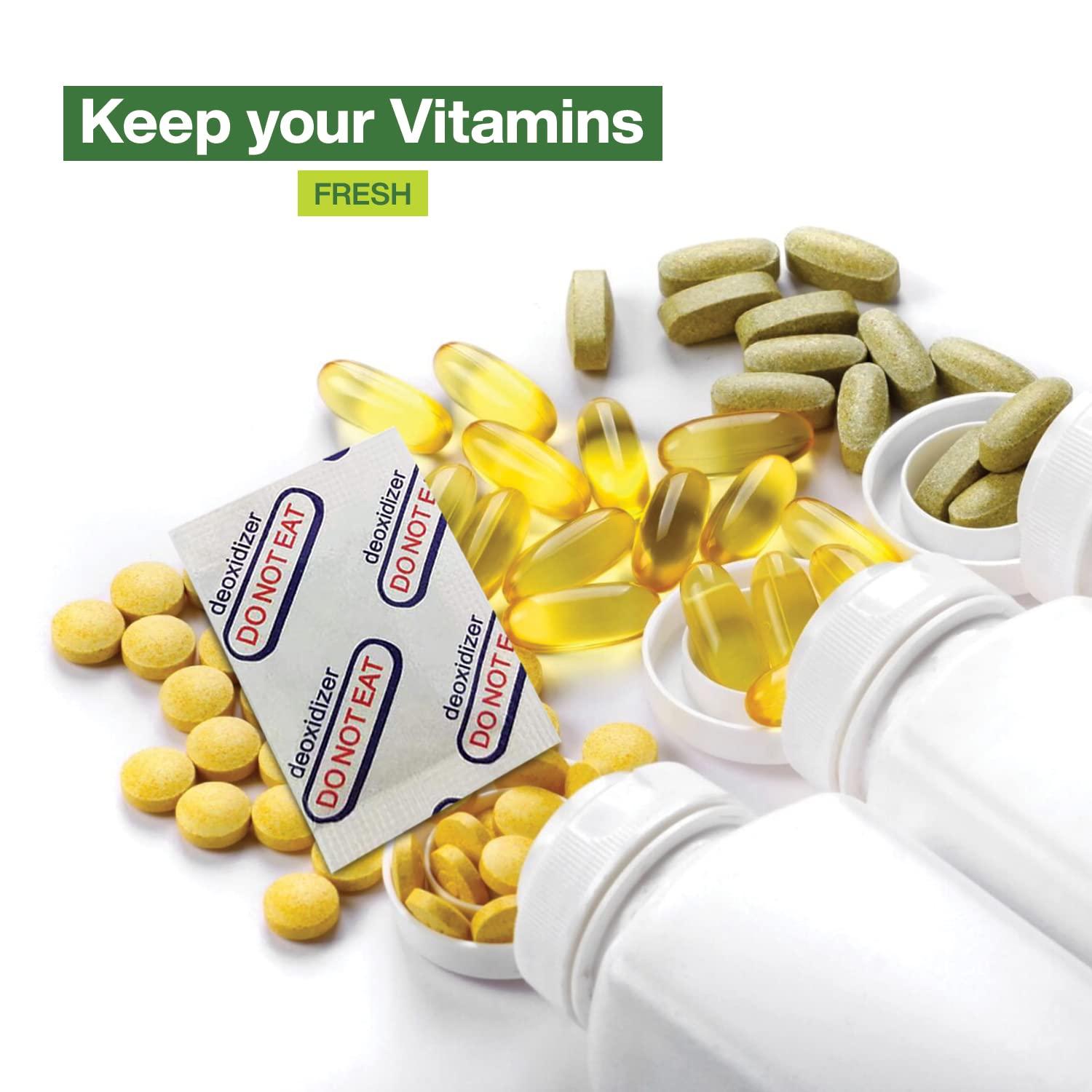 BRENSTEN 3000cc Oxygen Absorbers (Individually Sealed - Total 20 Count) for Food Storage, Food Grade Oxygen Absorbers Packets with Oxygen Indicator for Long Term Storage and Preservation (3000CC(20-Pack))