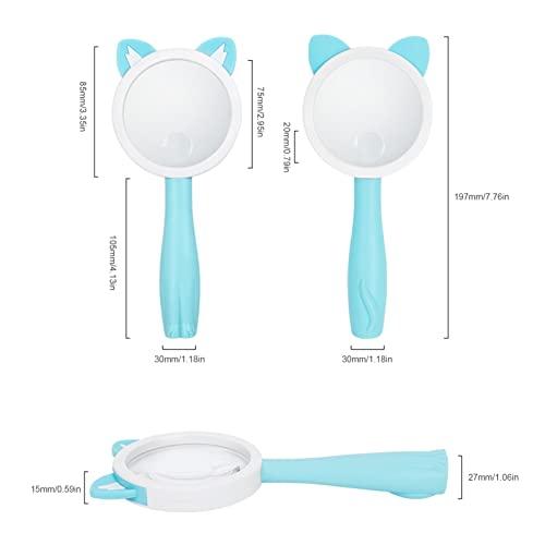 Generic Magnifying Glass for Kids Students Hand-held Reading Magnifier Kids Magnify Glass Toy Cute Cartoon Style Great for Reading (Color : Gold)