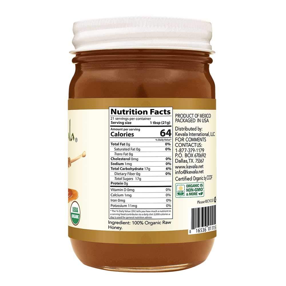 kevala Kevala Organic Raw Oaxaca Honey - 16 oz - 454g Raw Honey Organic Unfiltered Raw Organic Honey Organic Raw Honey Pure Raw Honey Honey for Tea