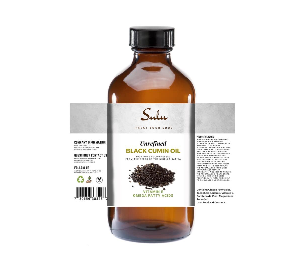 SULU ORGANICS 100% Pure Organic Extra Virgin Unrefined Black Cumin Oil 1 Gallon (128 FL.OZ)