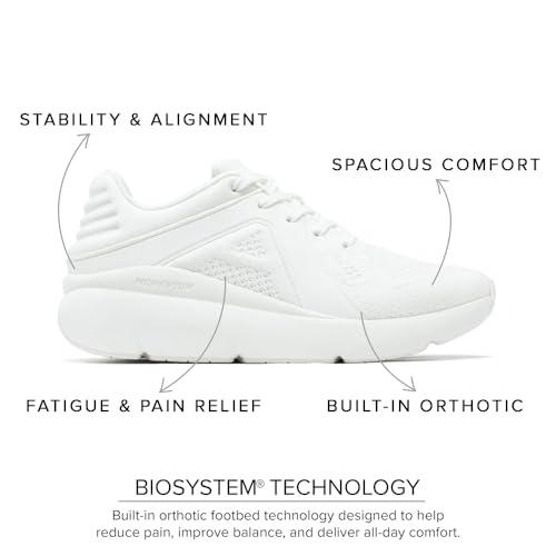 ABEO ABEO MXV Shift Womens Metatarsal Footbed Walking Shoes | Ideal for Metatarsalgia | Ball of Foot Pain Relief | Removable Orthotic Metatarsal Pad Bright White 10 Medium