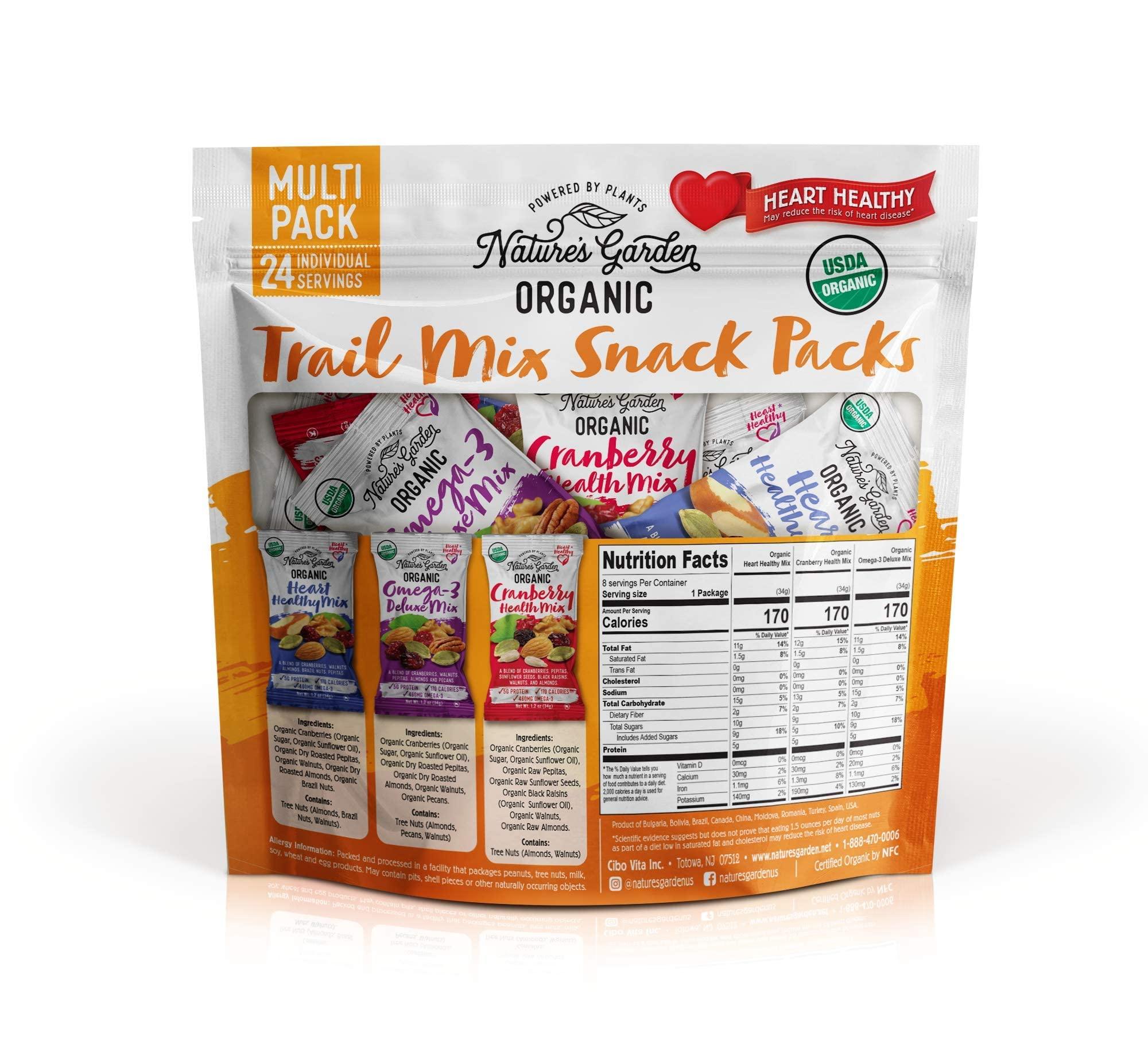 Nature's Garden Nature\'s Garden Organic Trail Mix Snack Packs, Multi Pack 28.8 oz - 24 Individual Servings (Pack of 3)