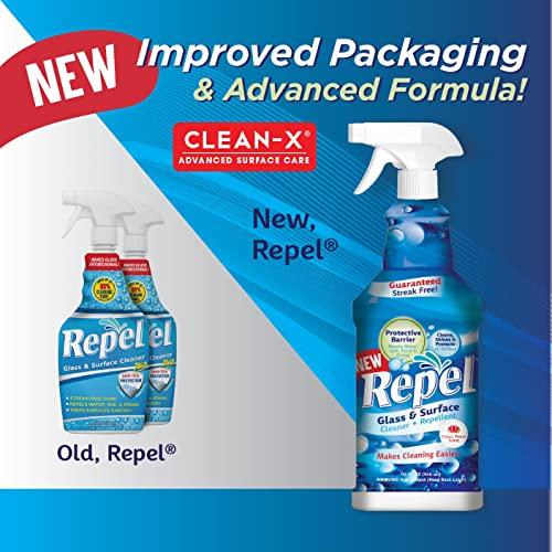 Clean-X Clean-X REPEL Glass & Surface Cleaner 32 fl. oz. - Cleans & Repels water spots and dirt on glass, mirror, tile and multi surface by UNELKO (3)