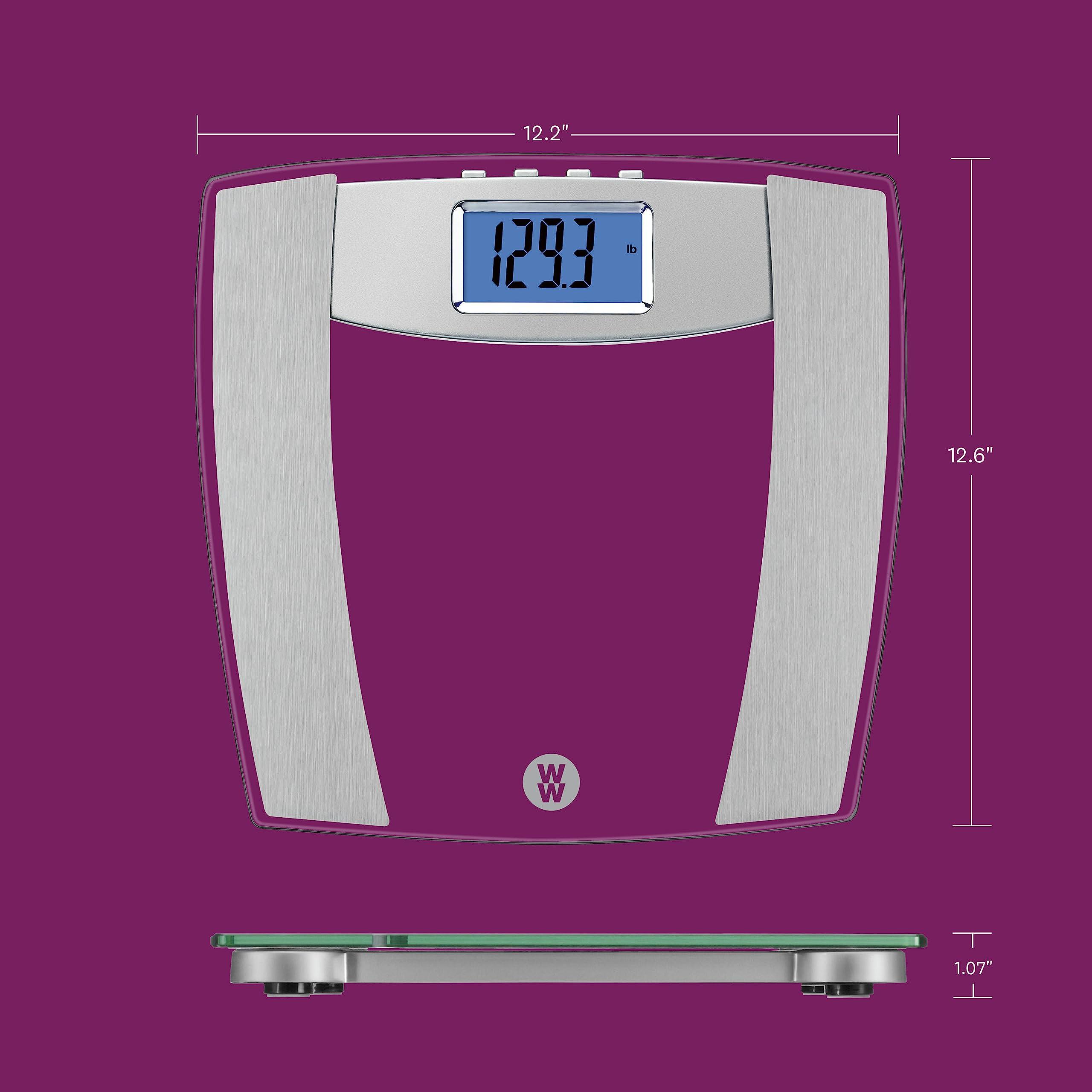 Conair Weight Watchers Scales by Conair Scale for Body Weight, Digital Bathroom Scale with Body Fat, Muscle and BMI in Clear