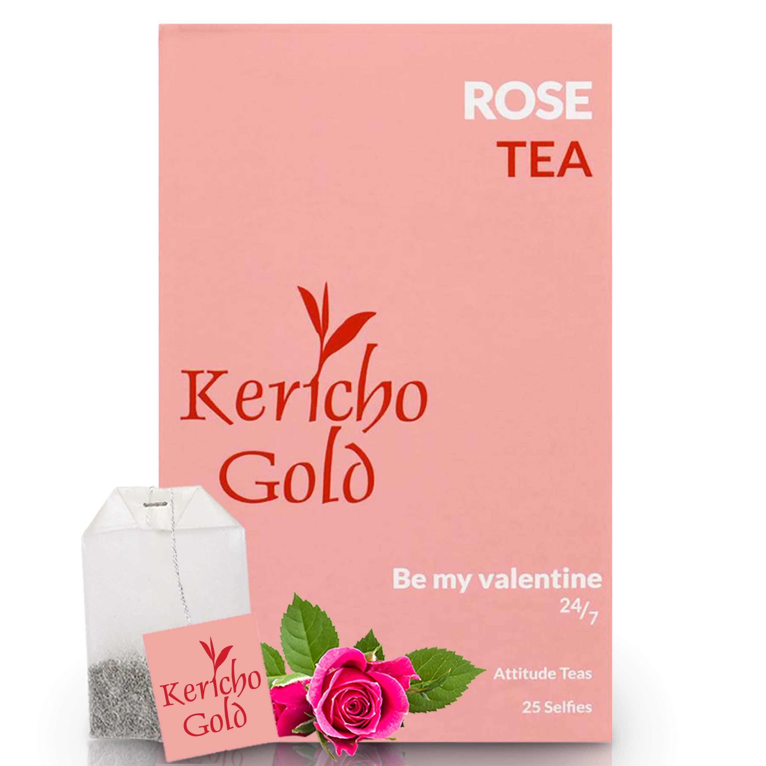 Kericho Gold Kericho Gold "Be my Valentine” Rose Tea Bags - Black Tea Base - Flavorful Taste - Rich in Anti-Oxidants - No Artificial Flavoring -Attitude Teas (1) (1 Pack)