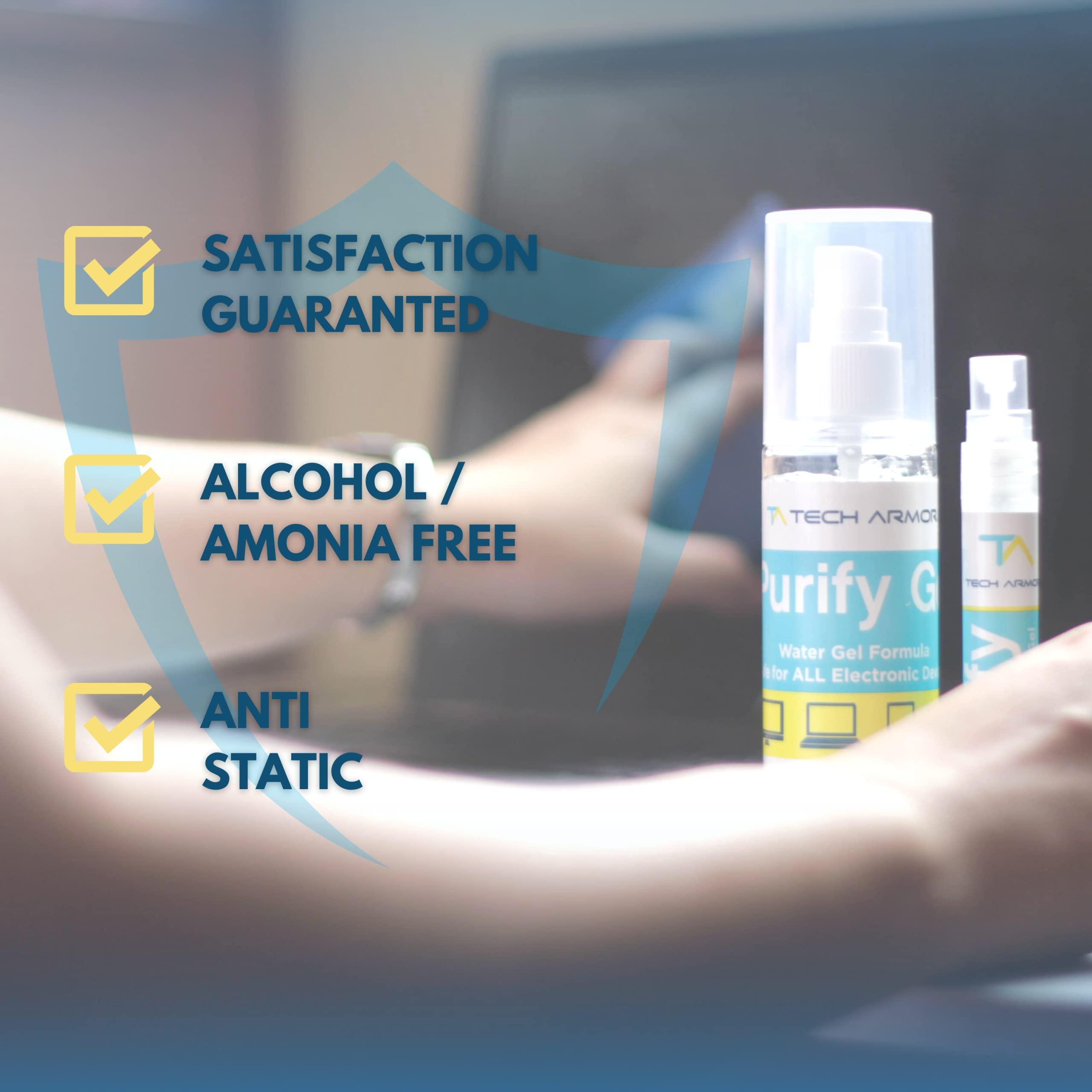 Tech Armor Tech Armor Screen Cleaner Kit [3.4oz +0.8oz] - Best for Smartphones, iPhones, iPads, Eyeglasses, e-Readers, Laptops, TV Screens and Monitors Includes 3 Premium Microfiber Cloths